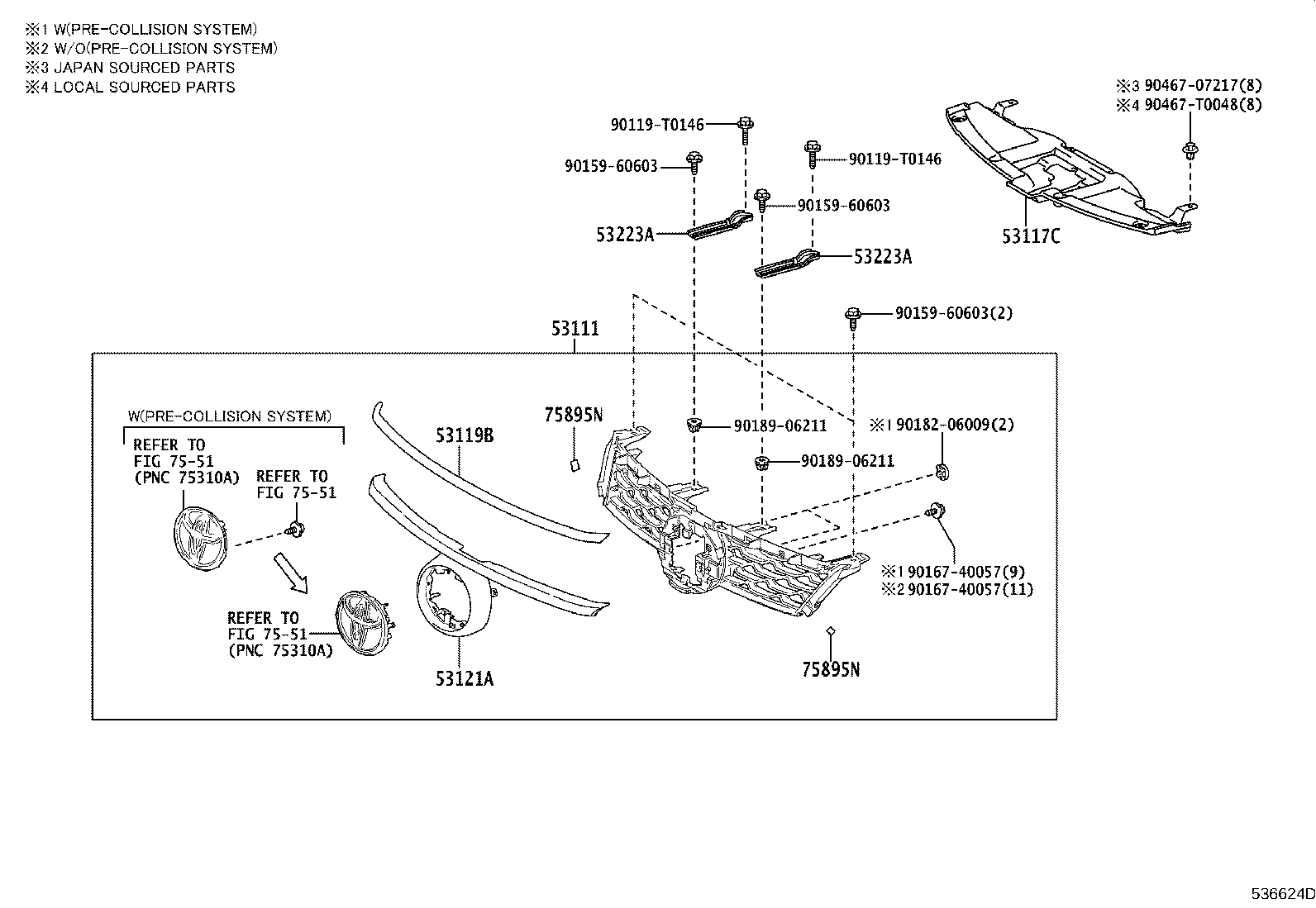 53100-YP430 GRILLE, RADIATOR product image