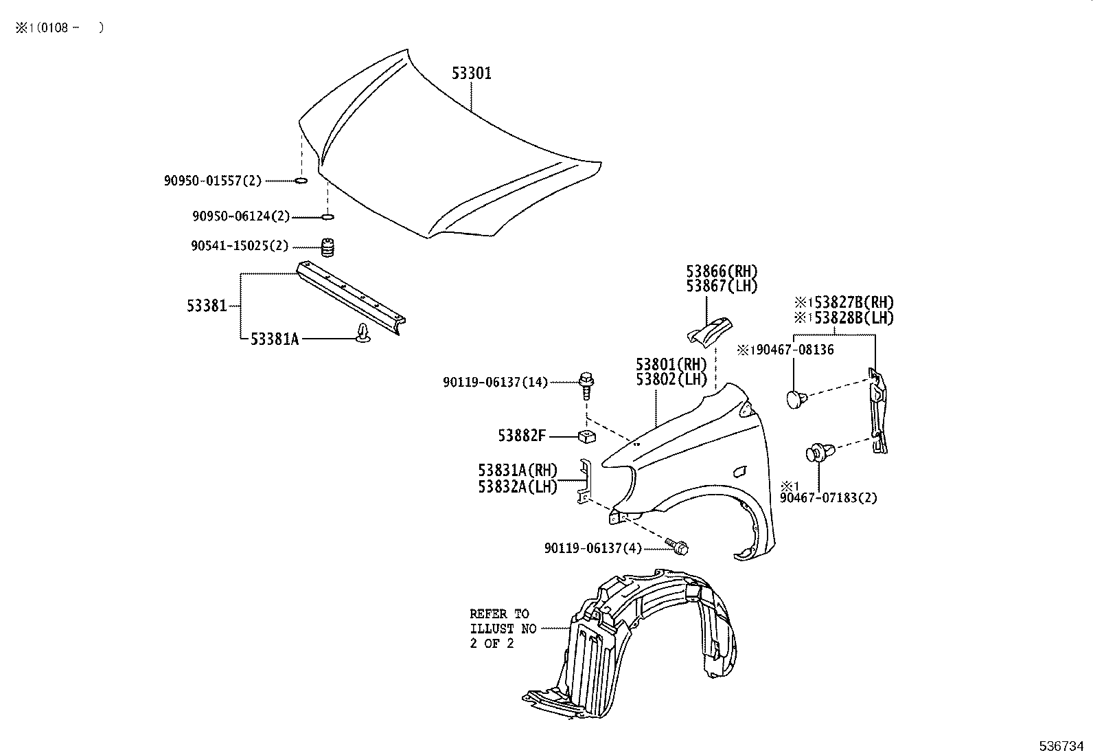53801-52030 FENDER SUB-ASSY, FRONT RH product image