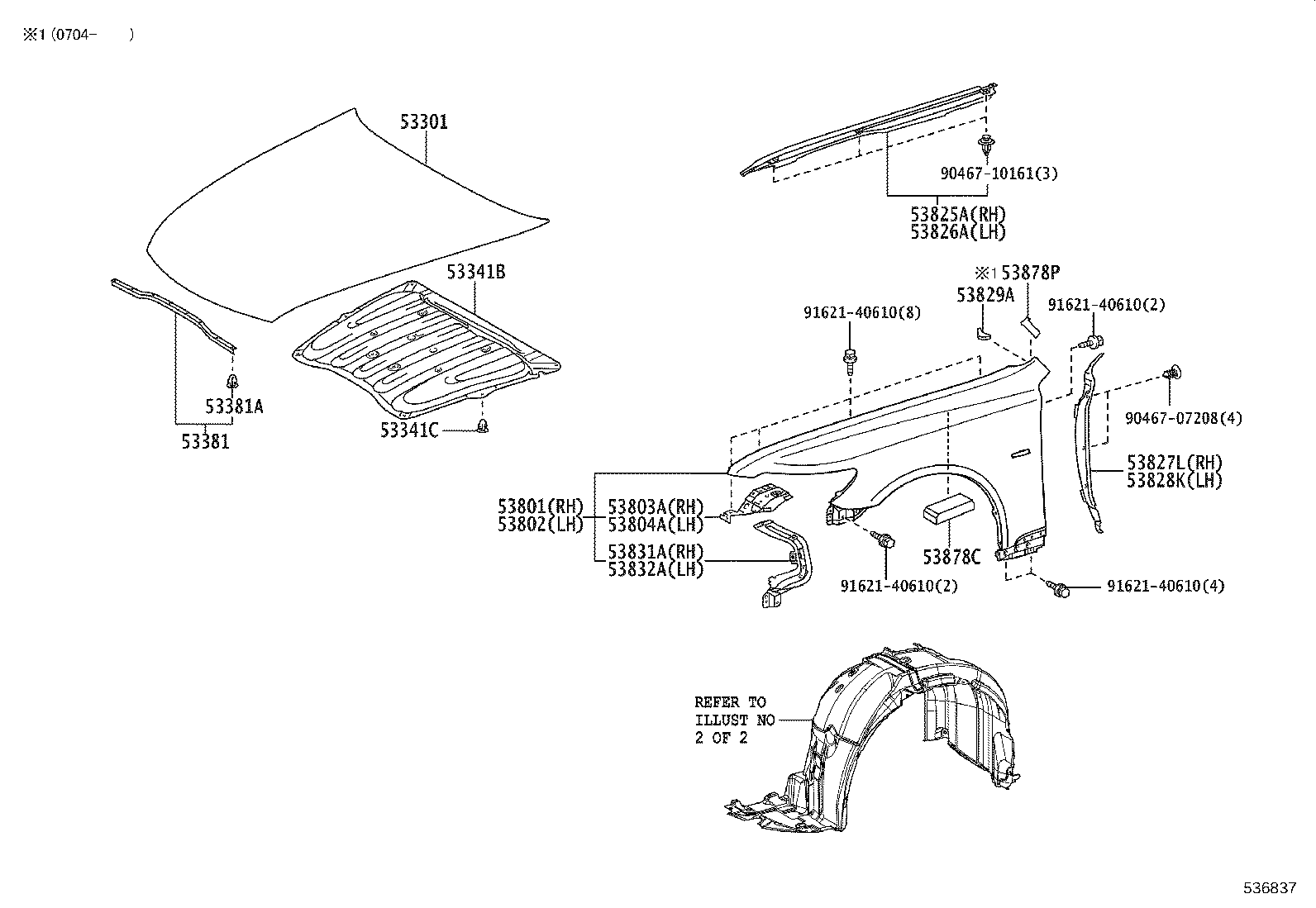 53802-50170 FENDER SUB-ASSY, FRONT LH product image