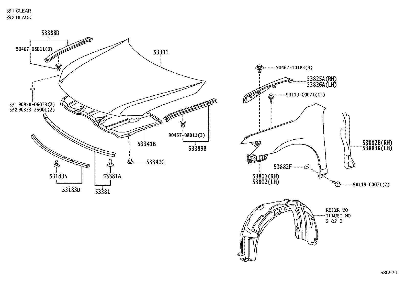 53805-06030 LINER, FRONT FENDER, RH product image