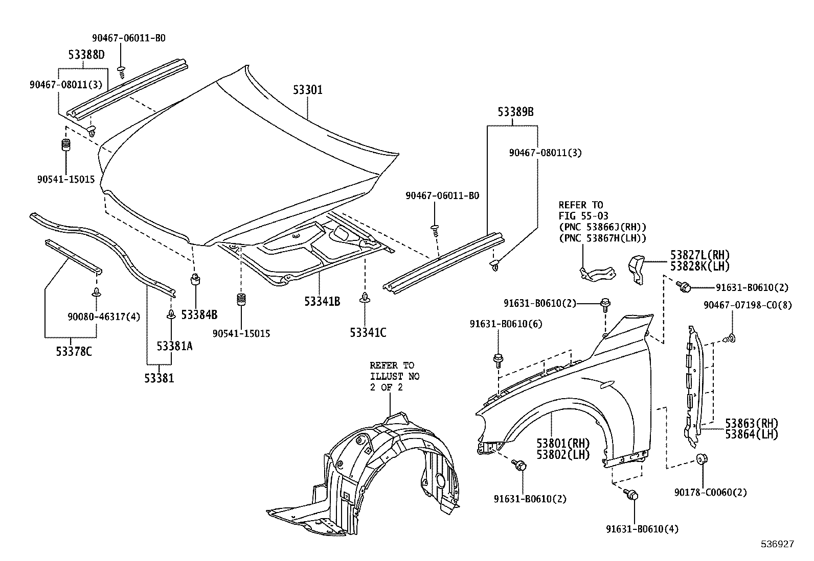 53827-0P010 PROTECTOR, FRONT FENDER SIDE PANEL, RH product image