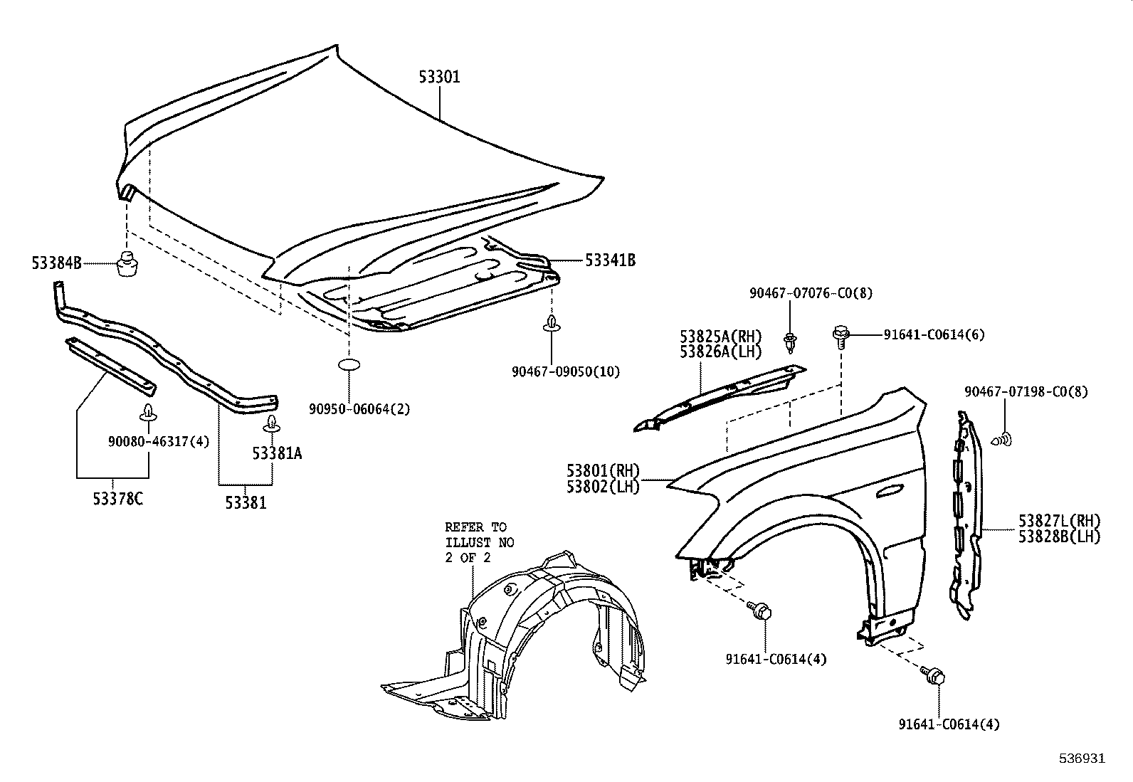 53827-30030 PROTECTOR, FRONT FENDER SIDE PANEL, RH product image