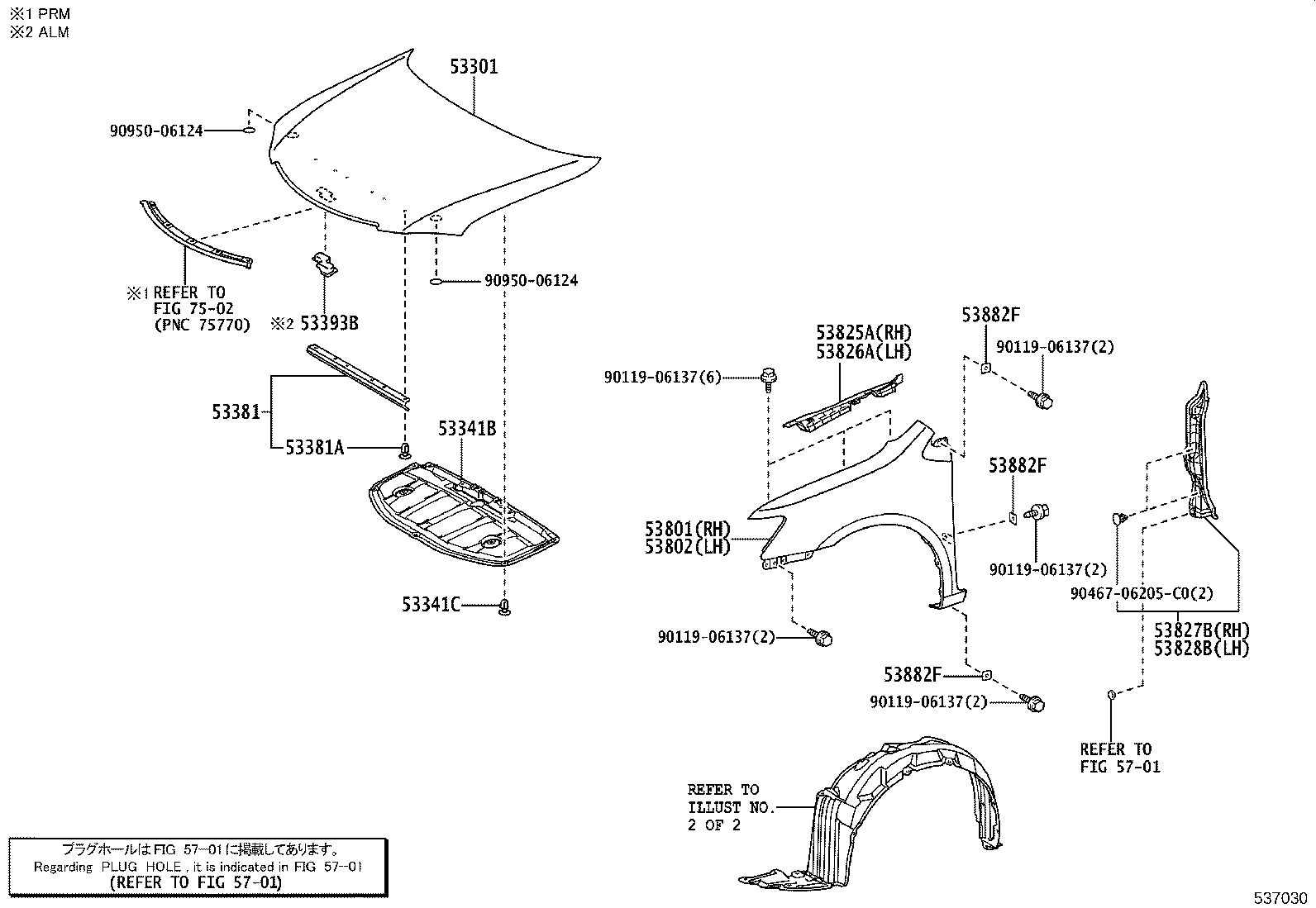 53381-20170 SEAL, HOOD TO RADIATOR SUPPORT product image