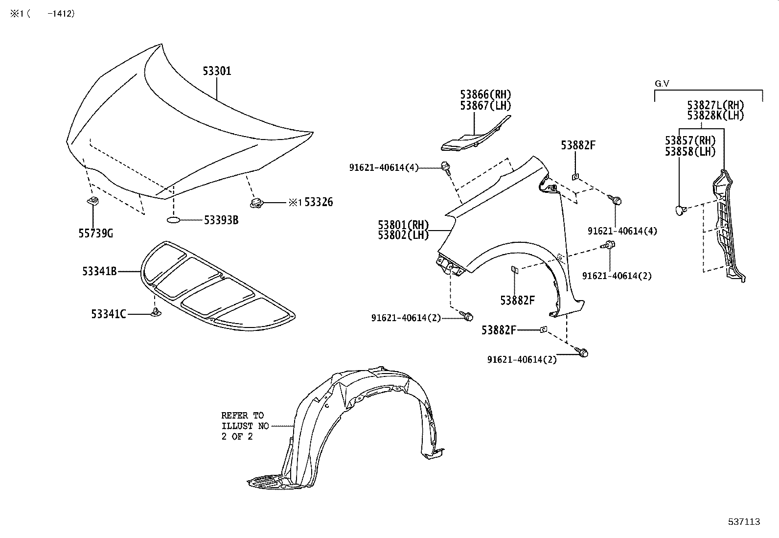 53802-52191 FENDER SUB-ASSY, FRONT LH product image