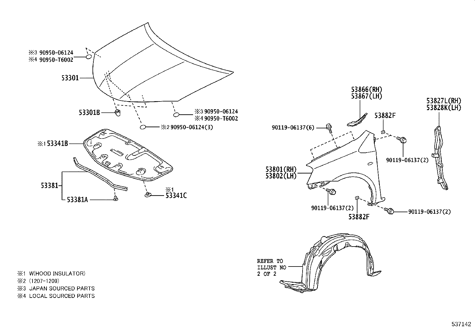 53827-0D070 PROTECTOR, FRONT FENDER SIDE PANEL, RH product image