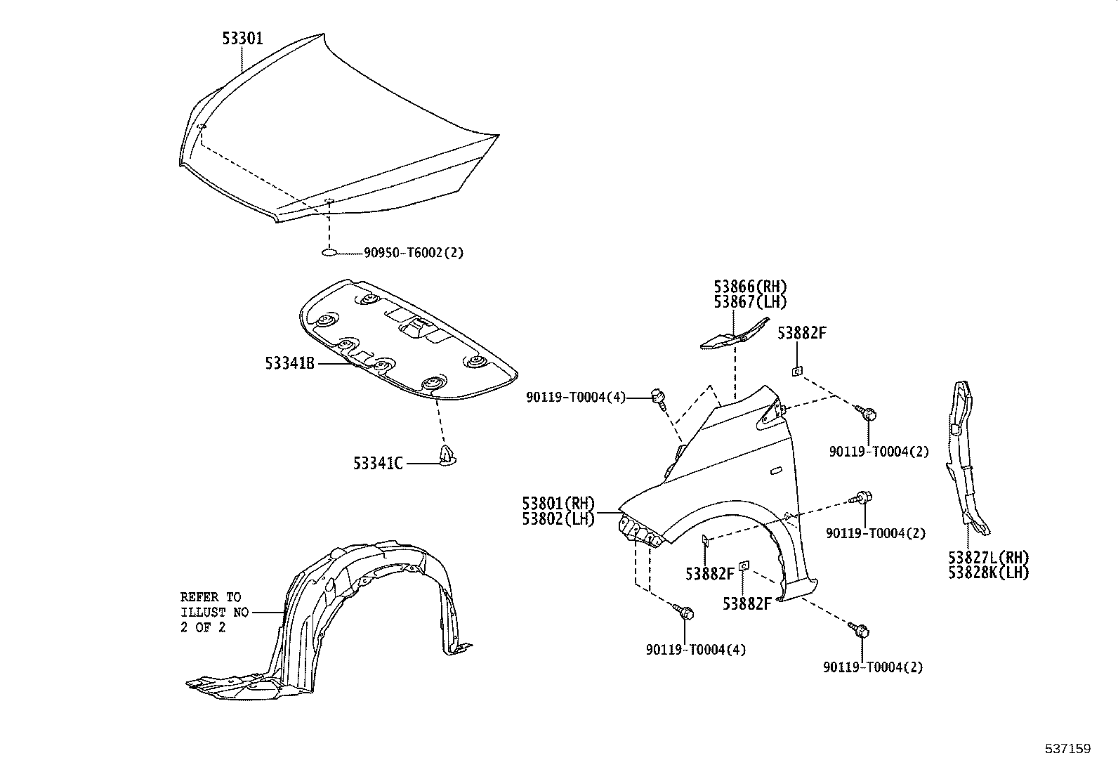 53827-0D220 PROTECTOR, FRONT FENDER SIDE PANEL, RH product image