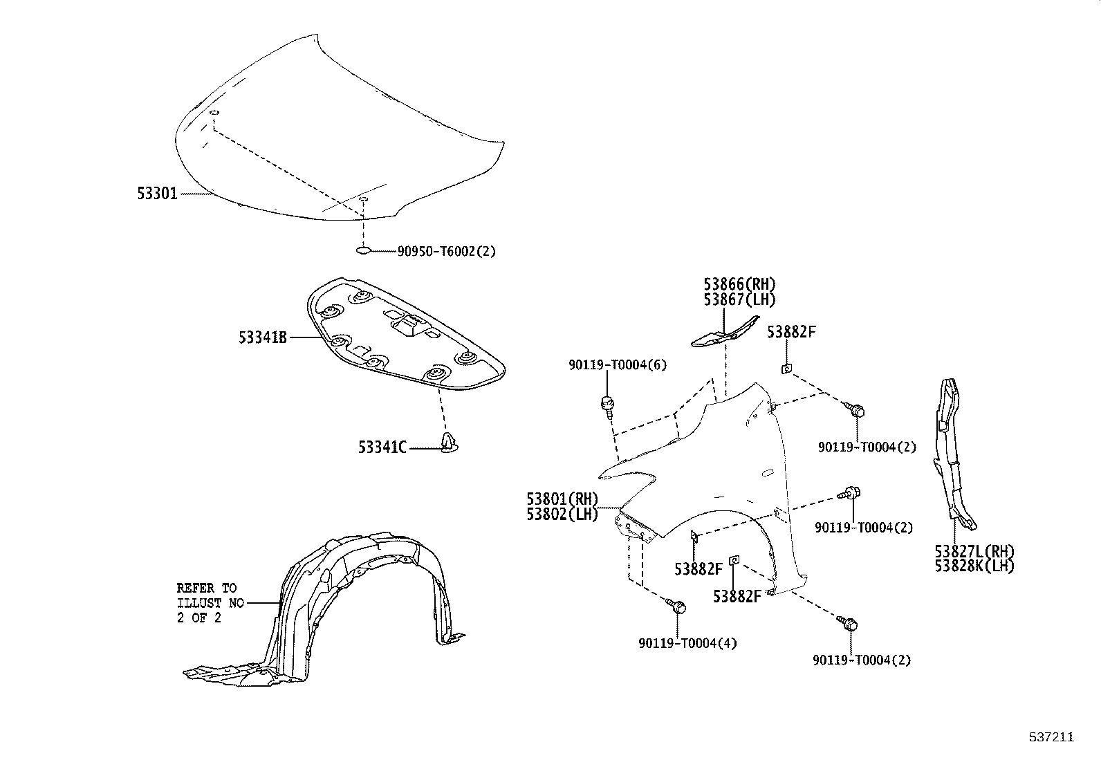 53827-0D150 PROTECTOR, FRONT FENDER SIDE PANEL, RH product image