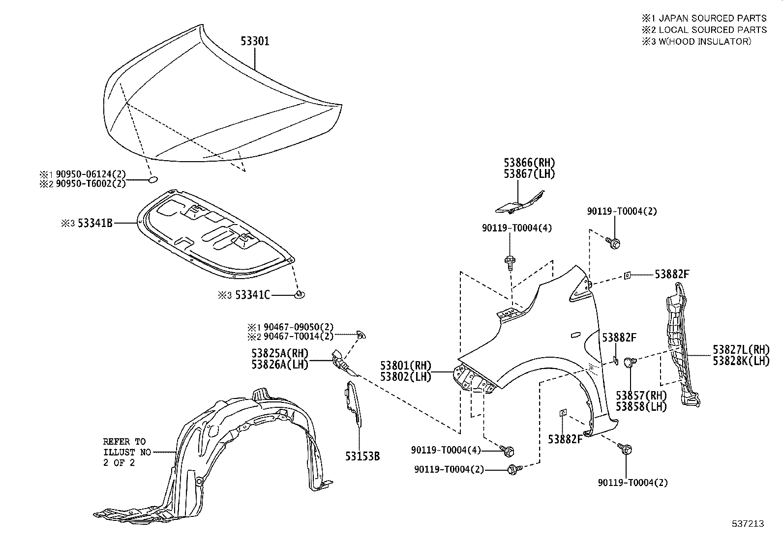53827-0D150 PROTECTOR, FRONT FENDER SIDE PANEL, RH product image
