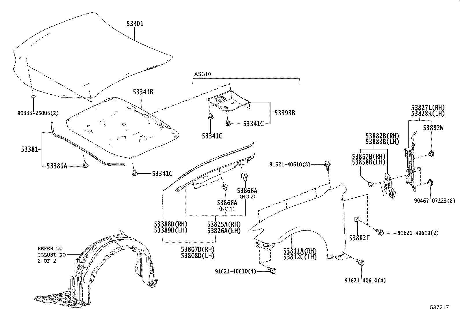 53811-24230 PANEL, FRONT FENDER, RH product image