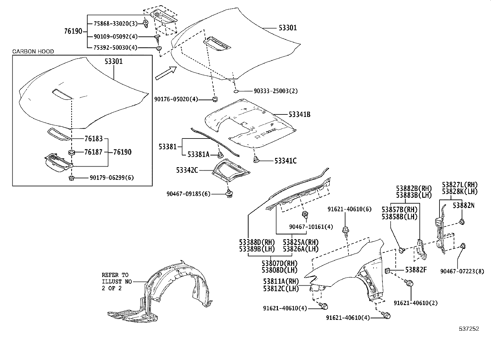 53811-24220 PANEL, FRONT FENDER, RH product image