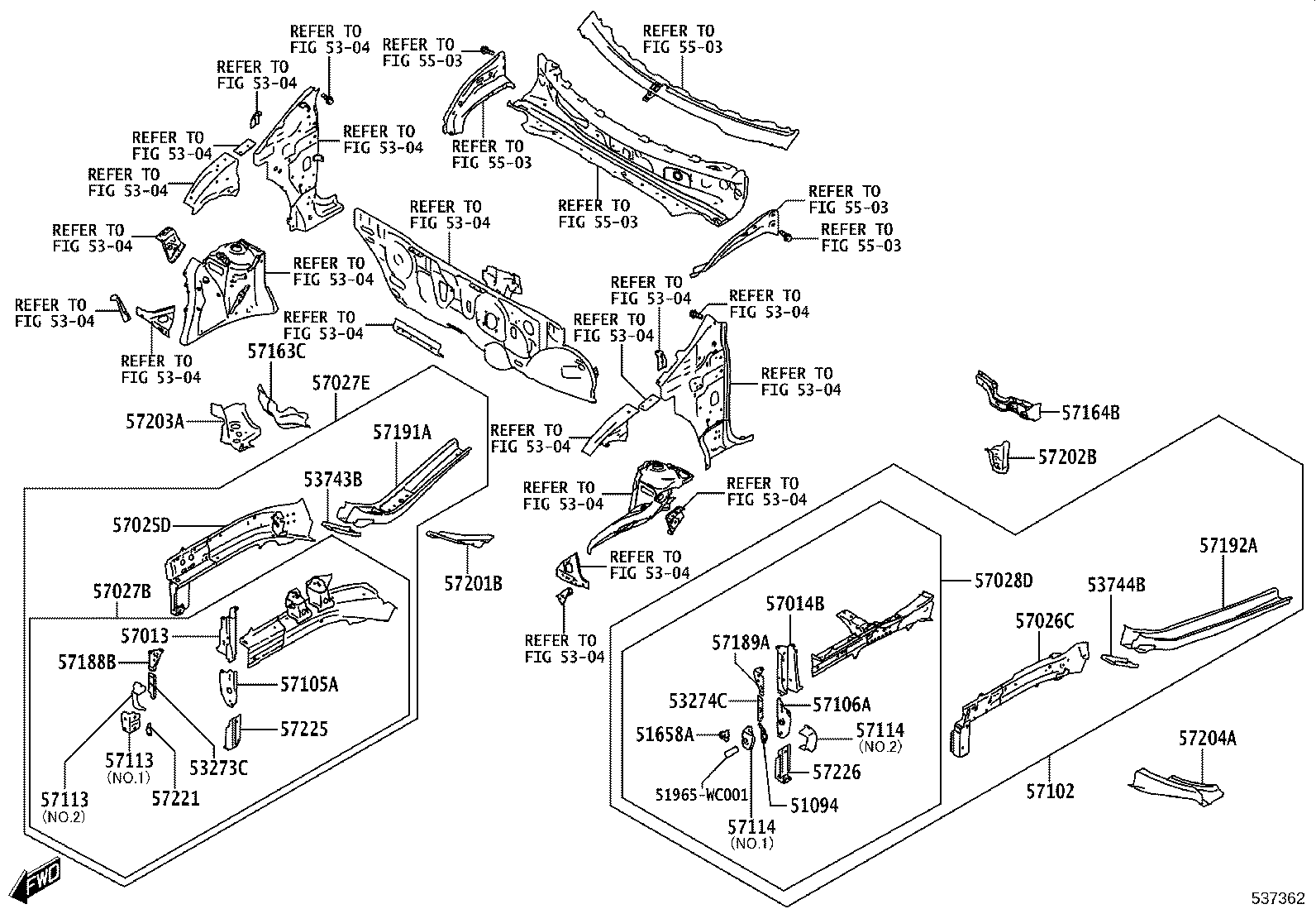 53233-WC003 BRACKET SUB-ASSY, FRONT SIDE MEMBER, RH product image