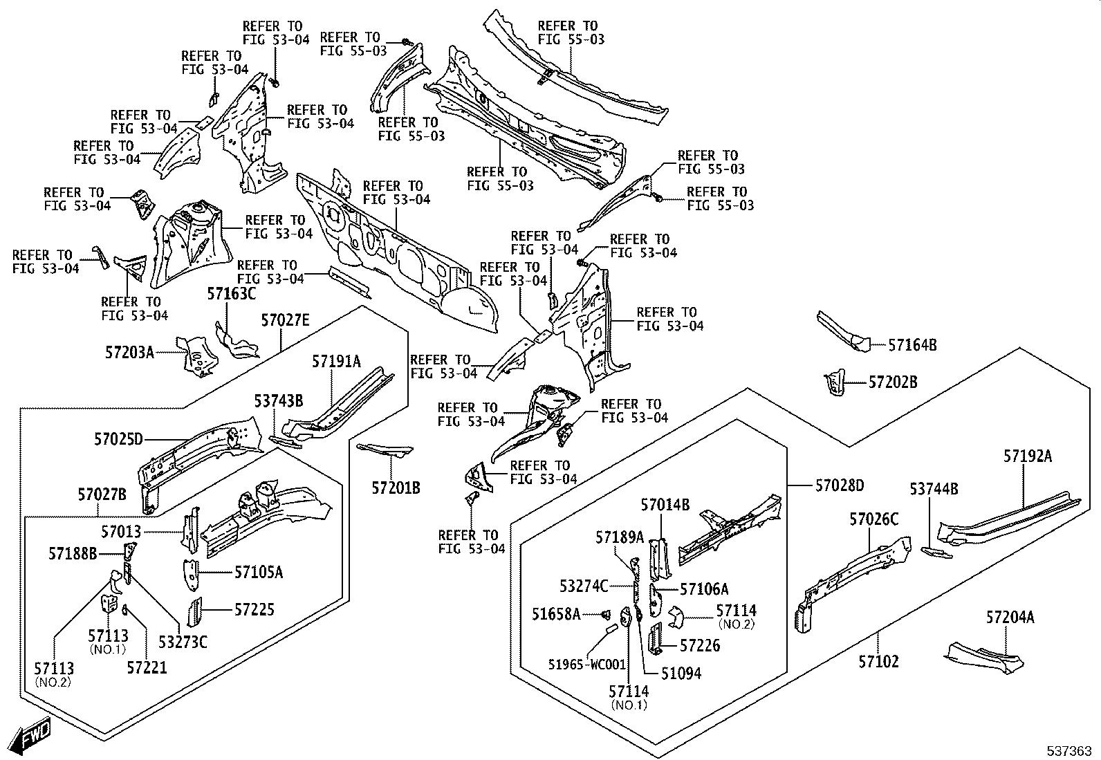 53233-WC003 BRACKET SUB-ASSY, FRONT SIDE MEMBER, RH product image