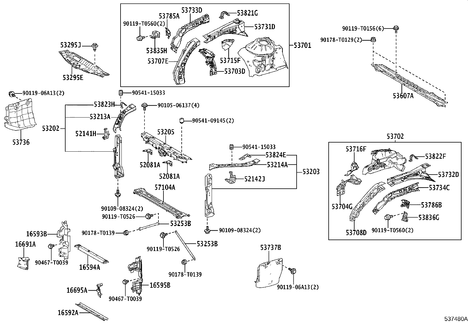 16593-F0490 GUIDE, RADIATOR AIR, NO.1 RH product image