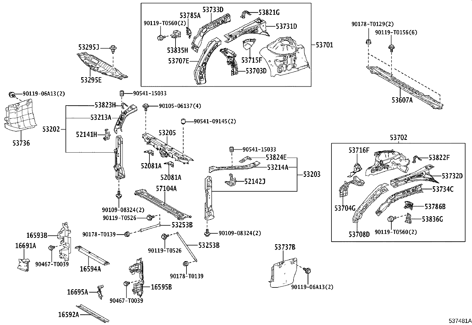 16593-F0490 GUIDE, RADIATOR AIR, NO.1 RH product image
