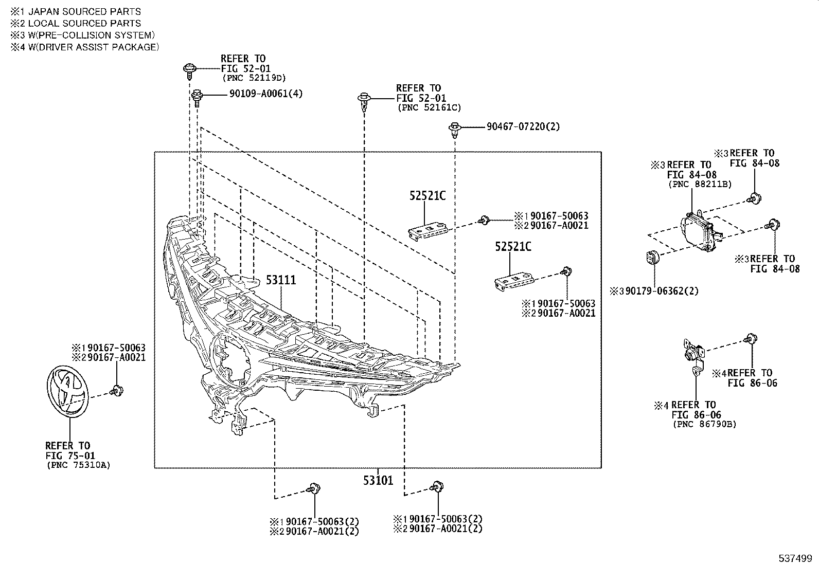 53111-06B60 GRILLE, RADIATOR product image