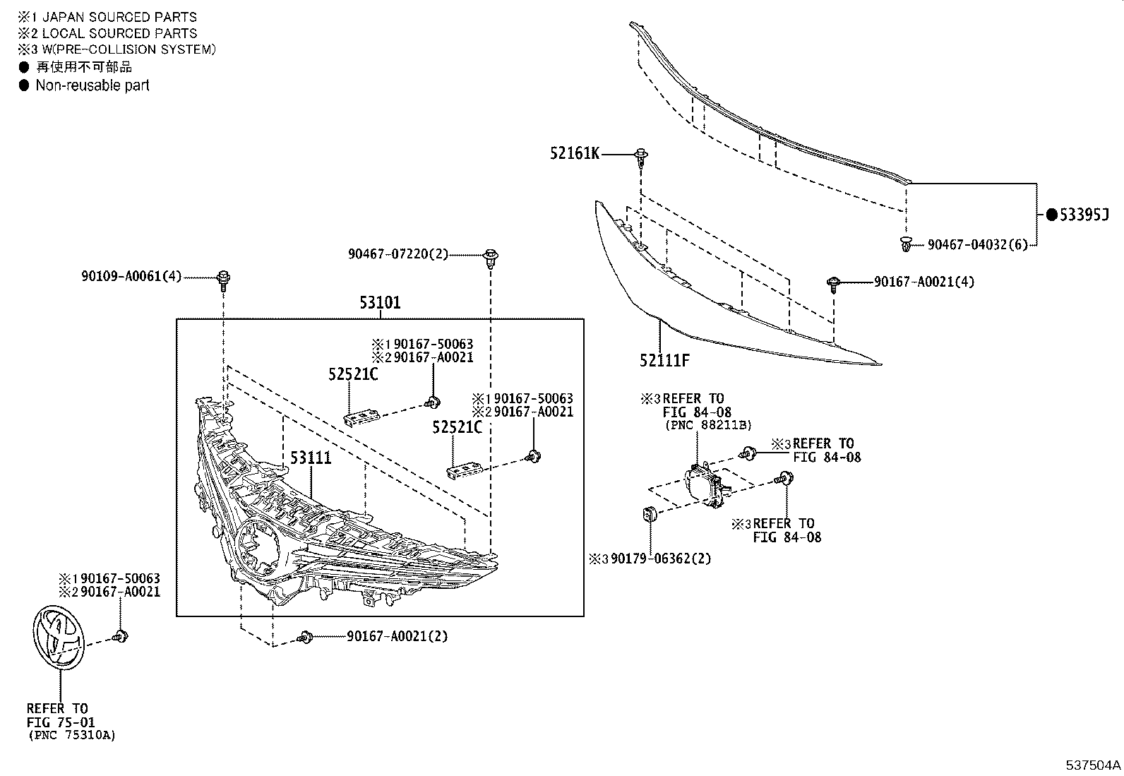53111-06B60 GRILLE, RADIATOR product image