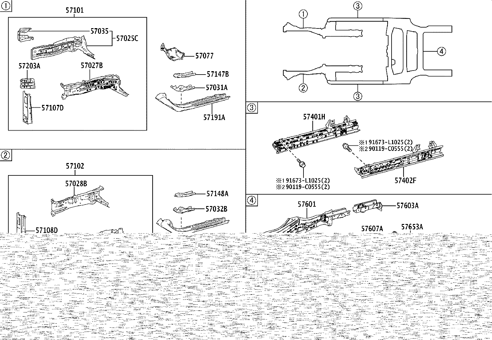 57102-F4903 MEMBER SUB-ASSY, FRONT SIDE, LH product image