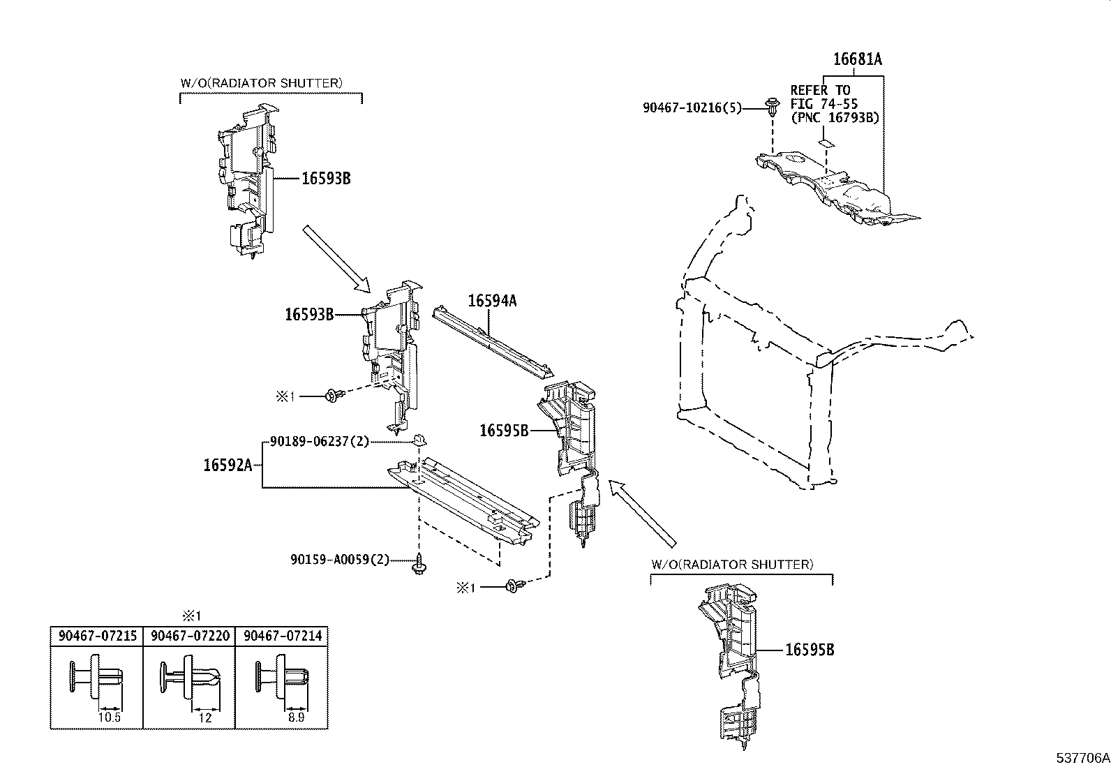 53155-0R060 SEAL, RADIATOR GRILLE, NO.1 product image