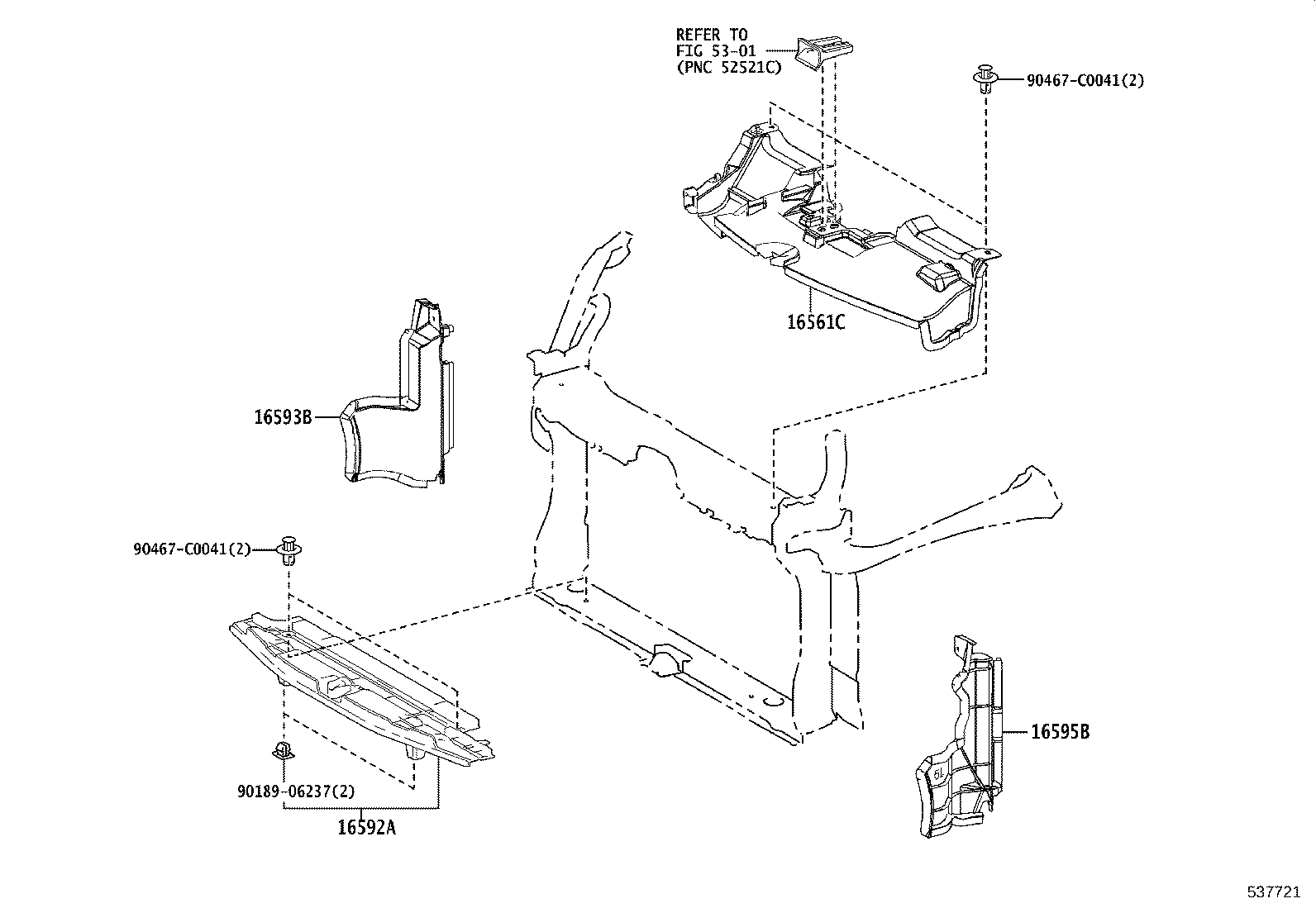 16593-F2160 GUIDE, RADIATOR AIR, NO.1 RH product image