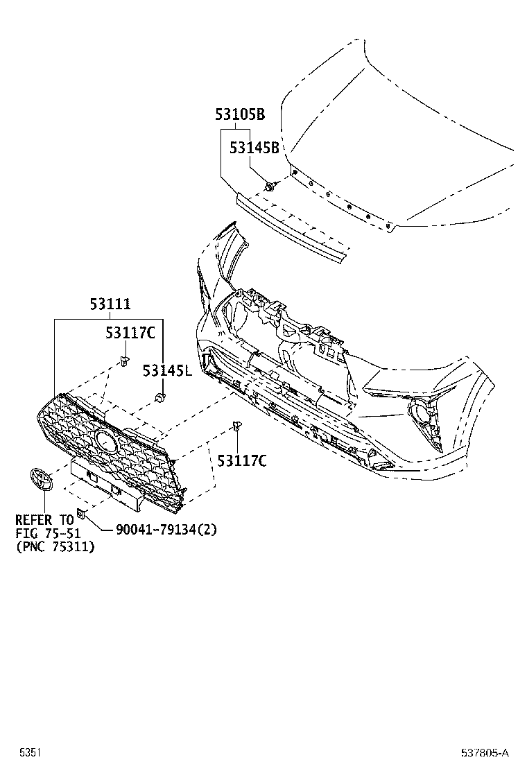 53111-BZ600 GRILLE, RADIATOR product image