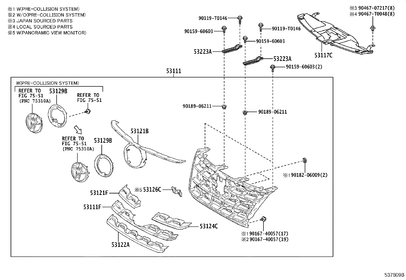 53100-0KV41 GRILLE, RADIATOR product image