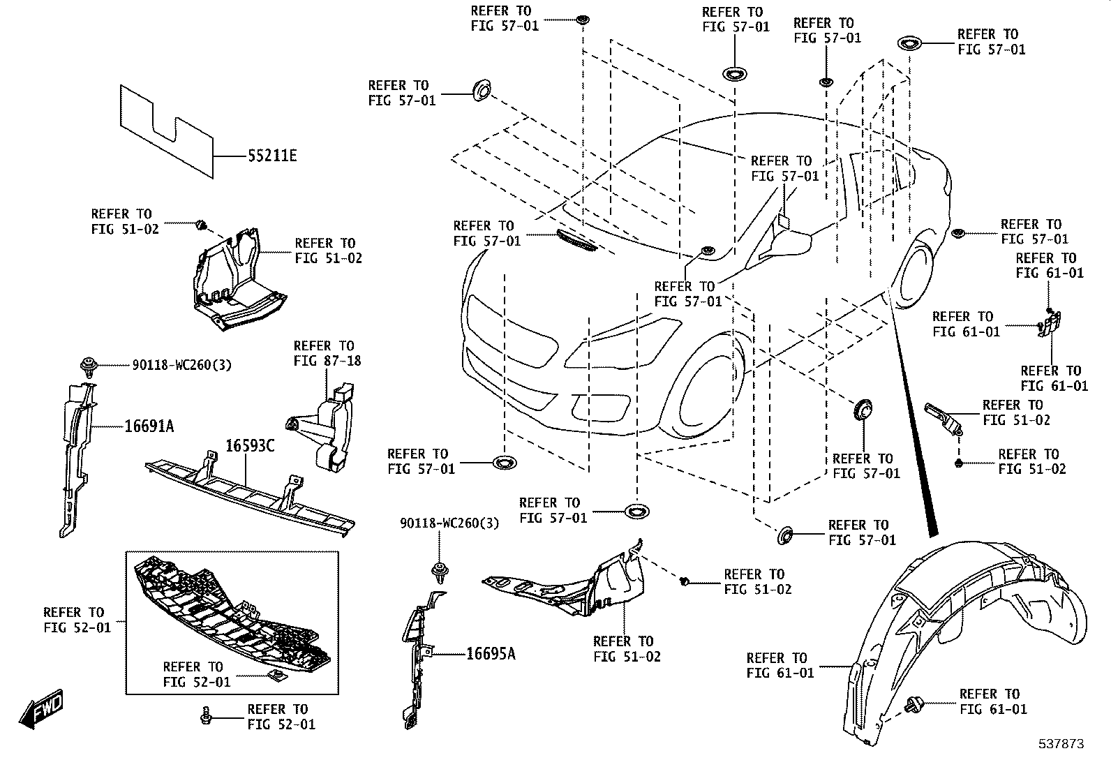16691-WC002 PLATE, RADIATOR SIDE AIR GUIDE, FRONT LH product image