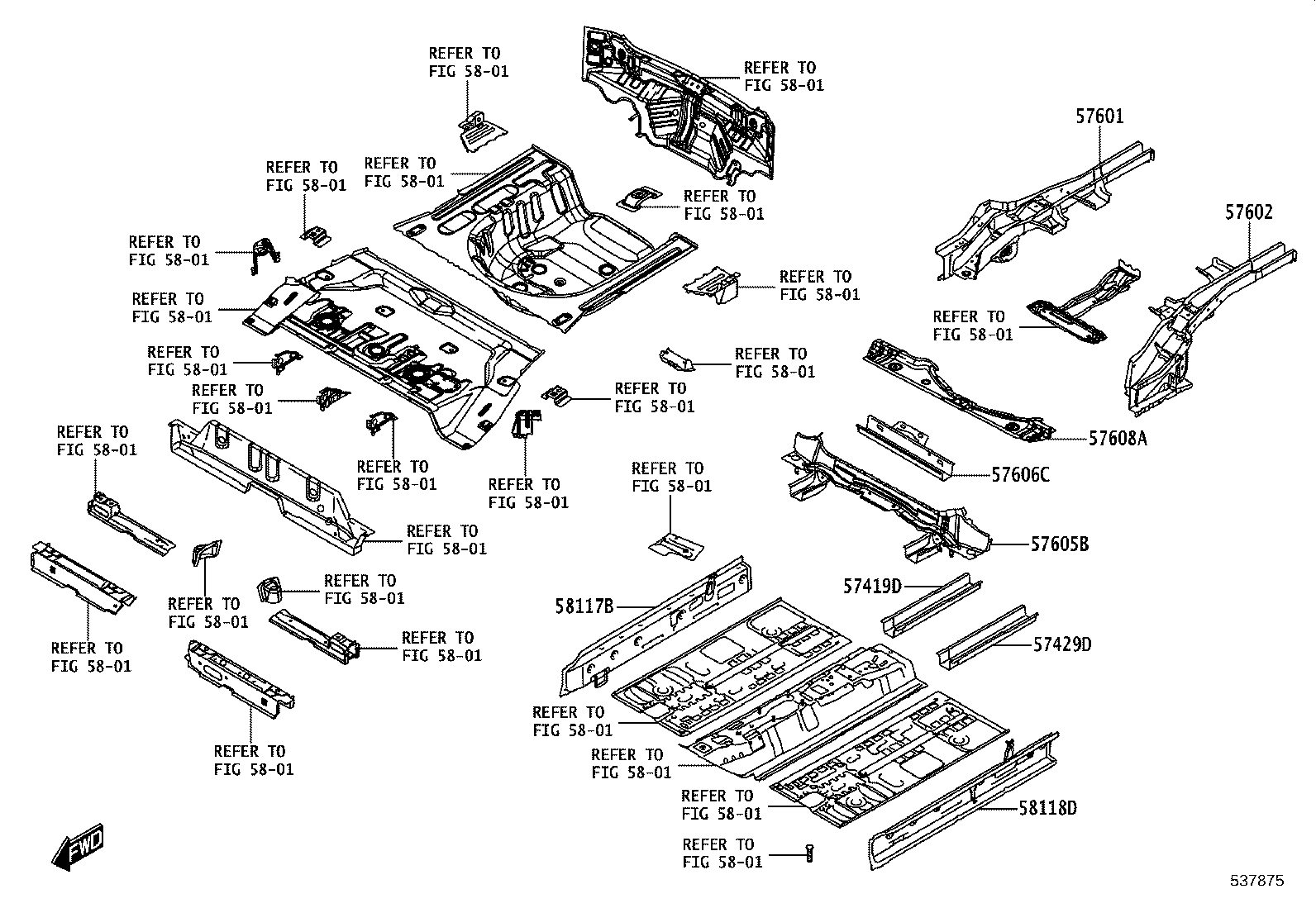 57198-WC002 BOX, TORQUE, FRONT LH product image