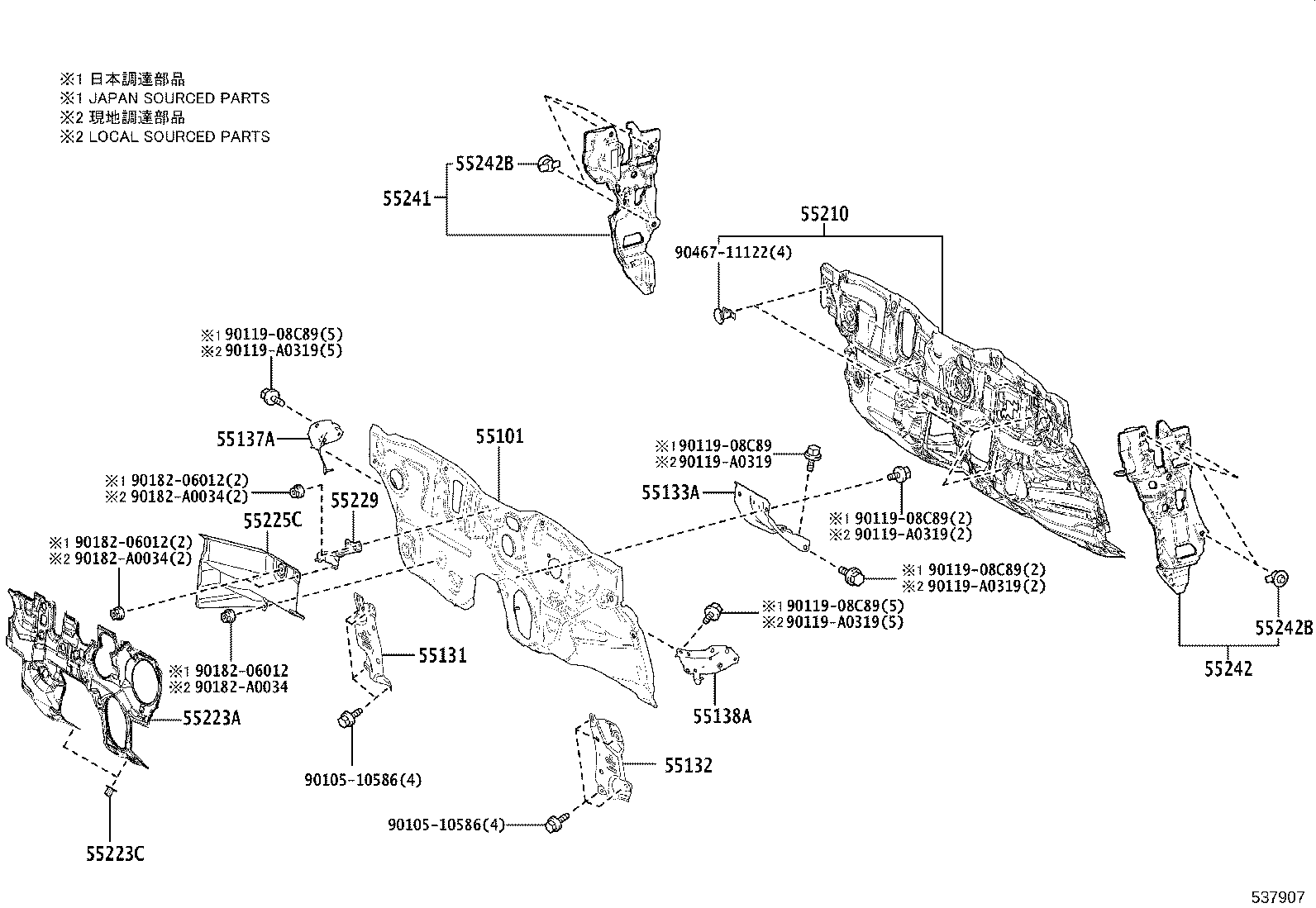 53187-0A080 STAY, RADIATOR SUPPORT, RH product image