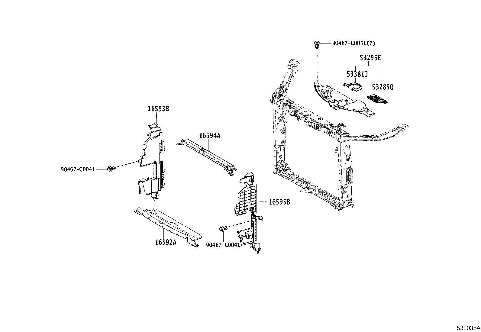 16594-F0070 GUIDE, RADIATOR AIR, NO.2 product image