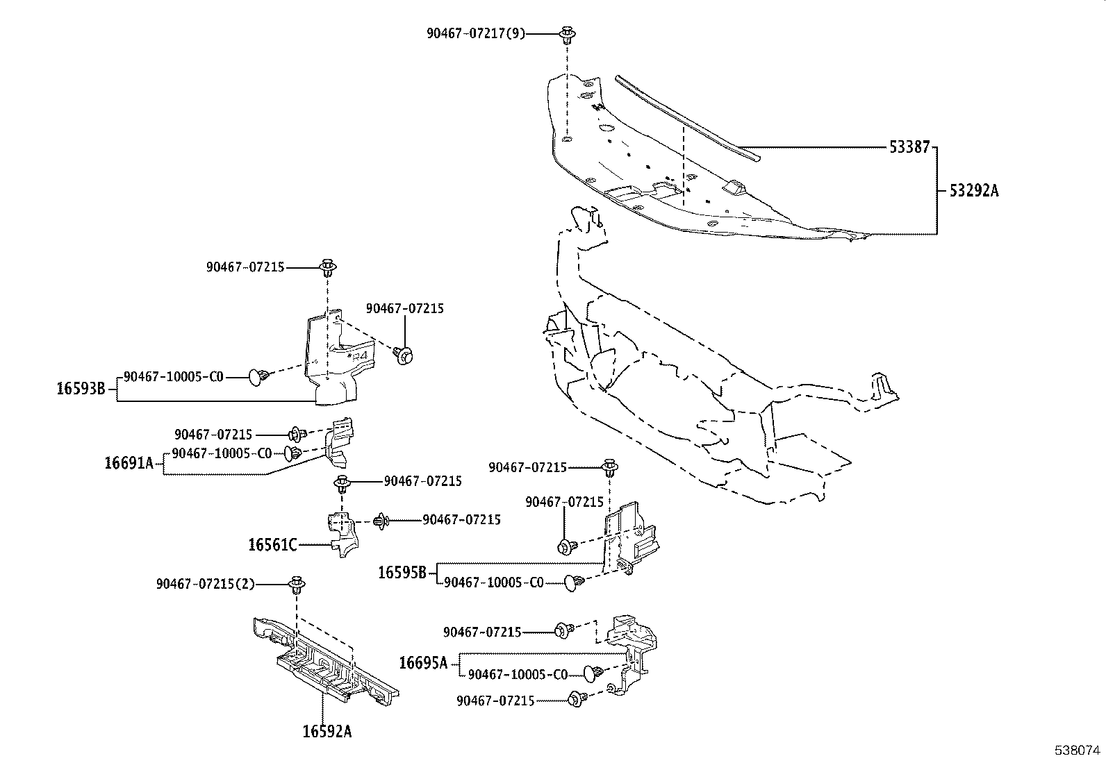 53292-60270 SEAL, RADIATOR SUPPORT, UPPER product image