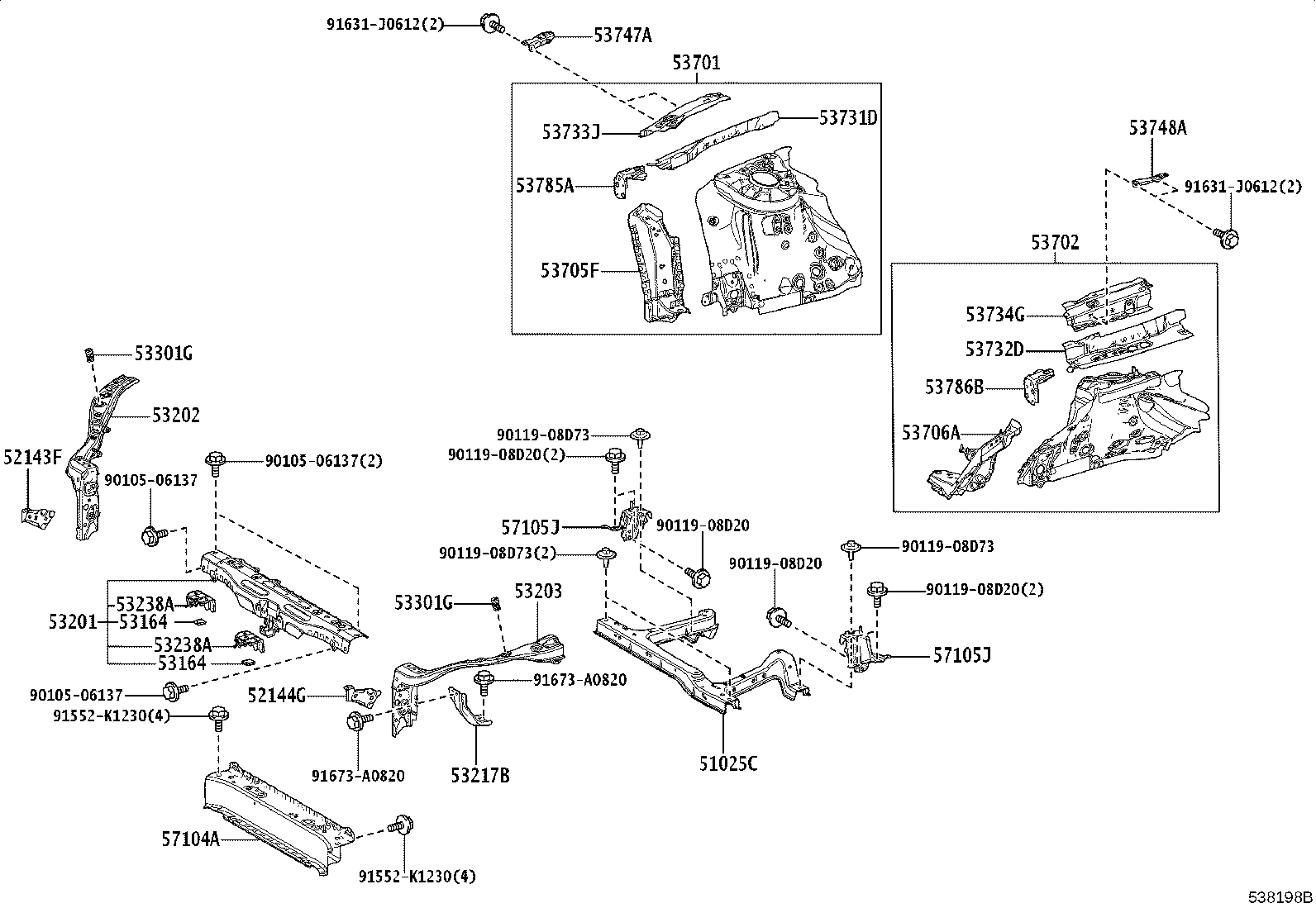 53156-42100 SEAL, RADIATOR GRILLE, NO.2 product image
