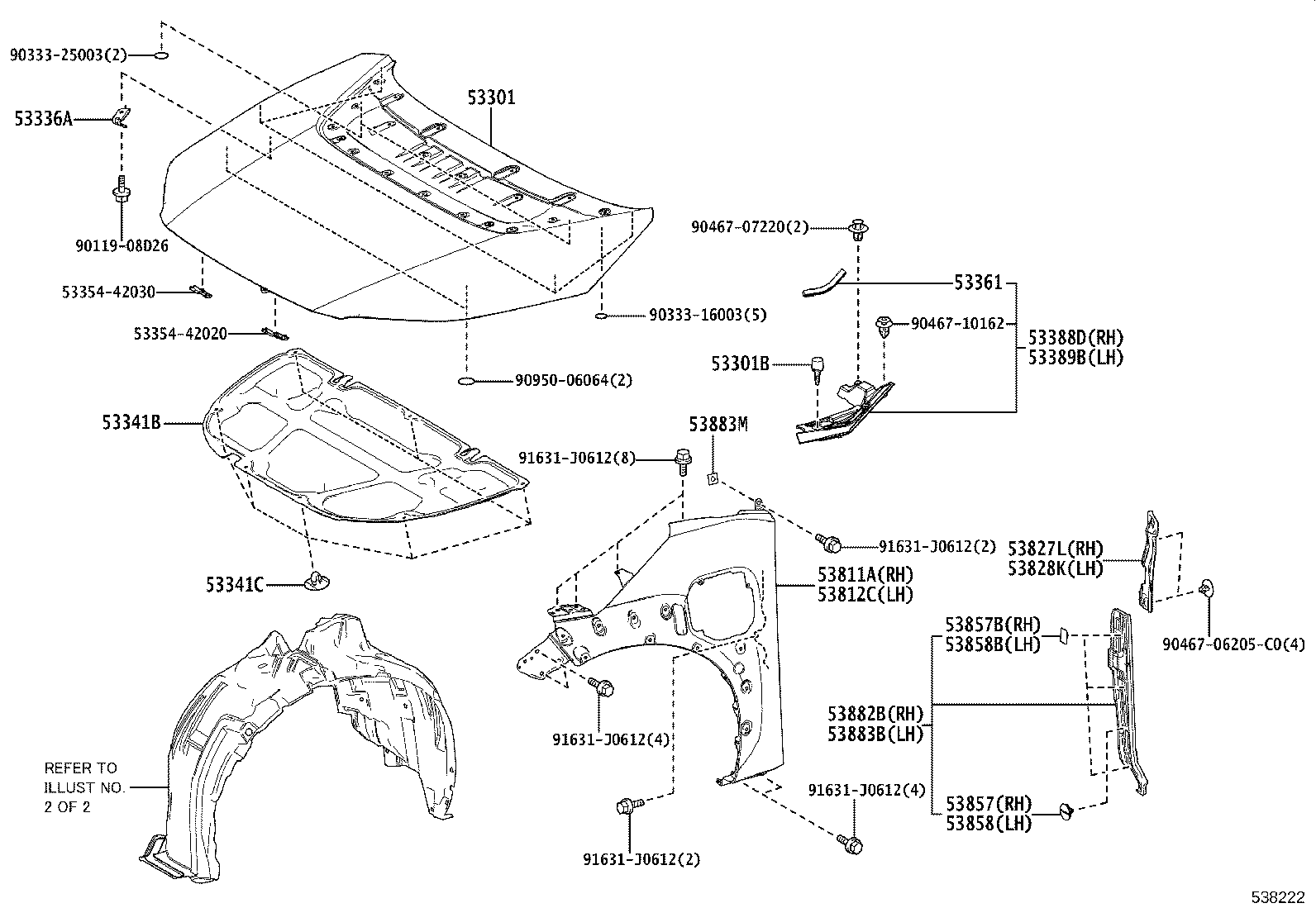 53811-42340 PANEL, FRONT FENDER, RH product image