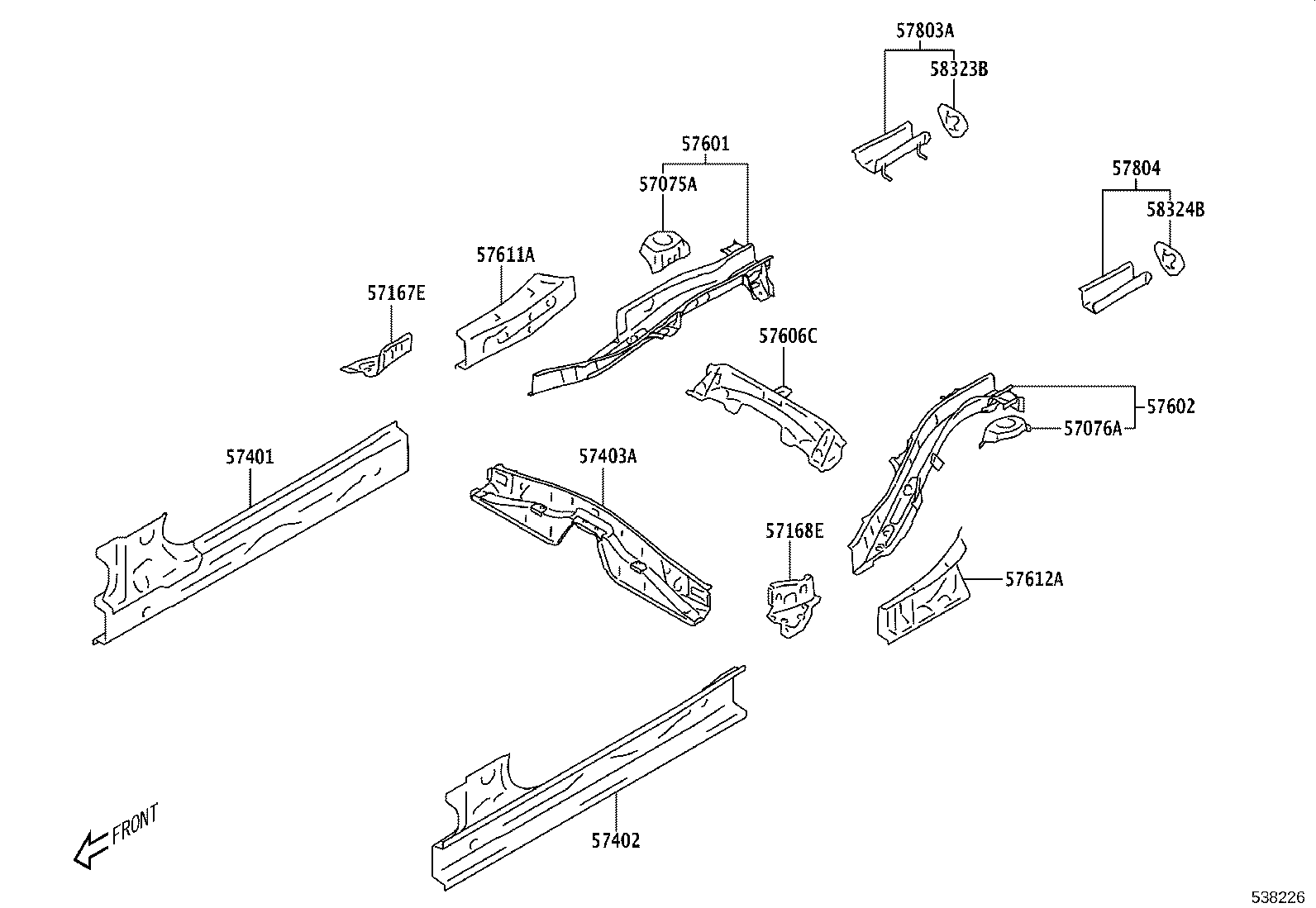 SU003-09120 MEMBER SUB-ASSY, FRONT SIDE, LH product image