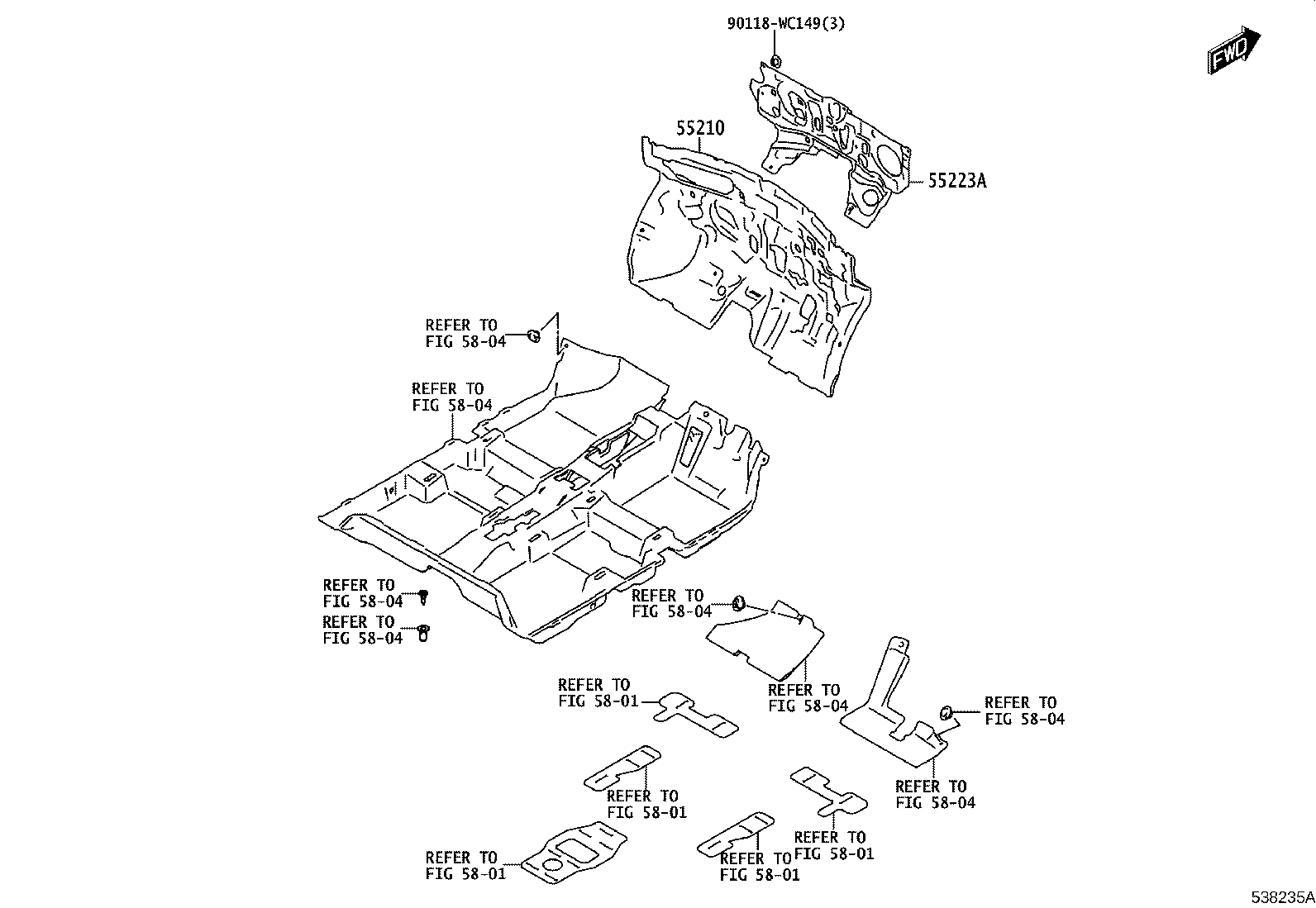 52131-WC006 MEMBER, FRONT PANEL, UPPER product image