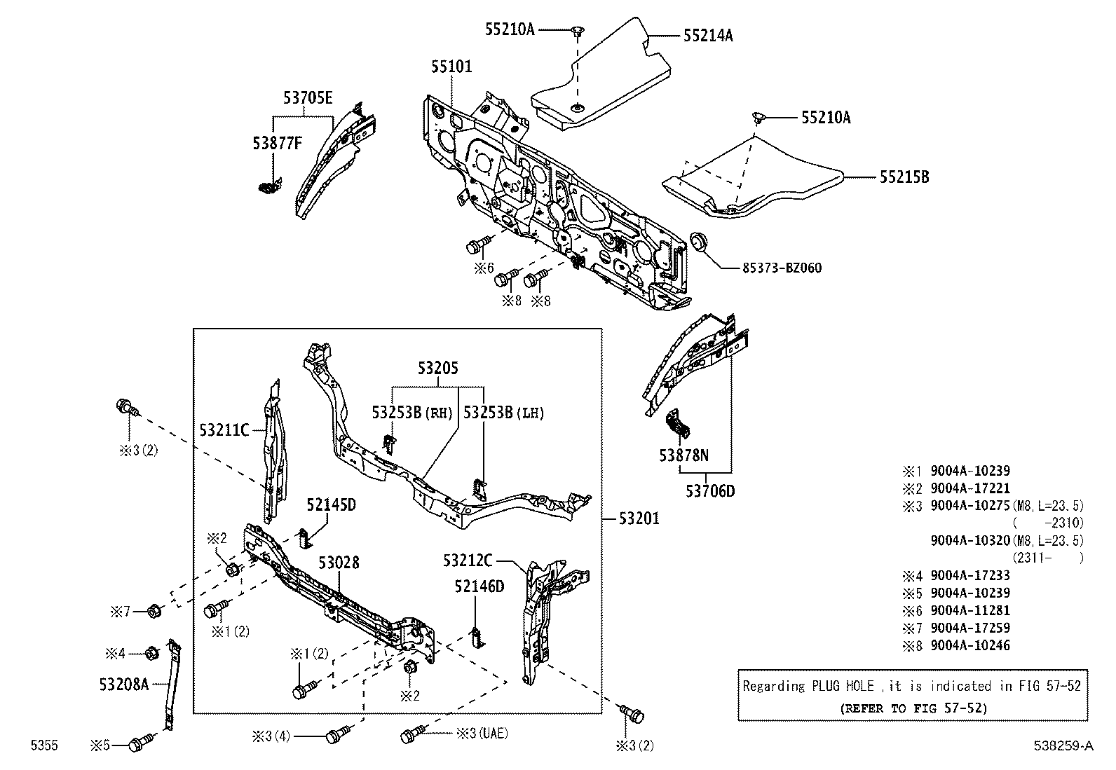 53028-BZ080 SUPPORT SUB-ASSY, RADIATOR, LOWER product image