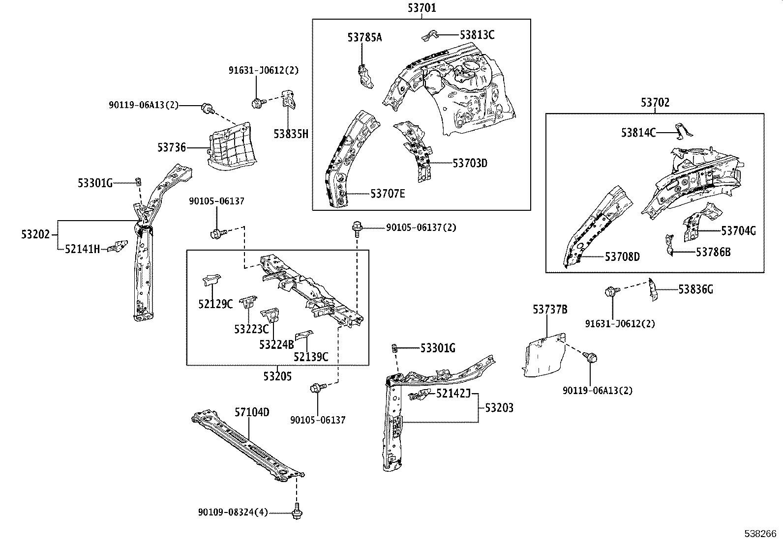 16593-25310 GUIDE, RADIATOR AIR, NO.1 RH product image