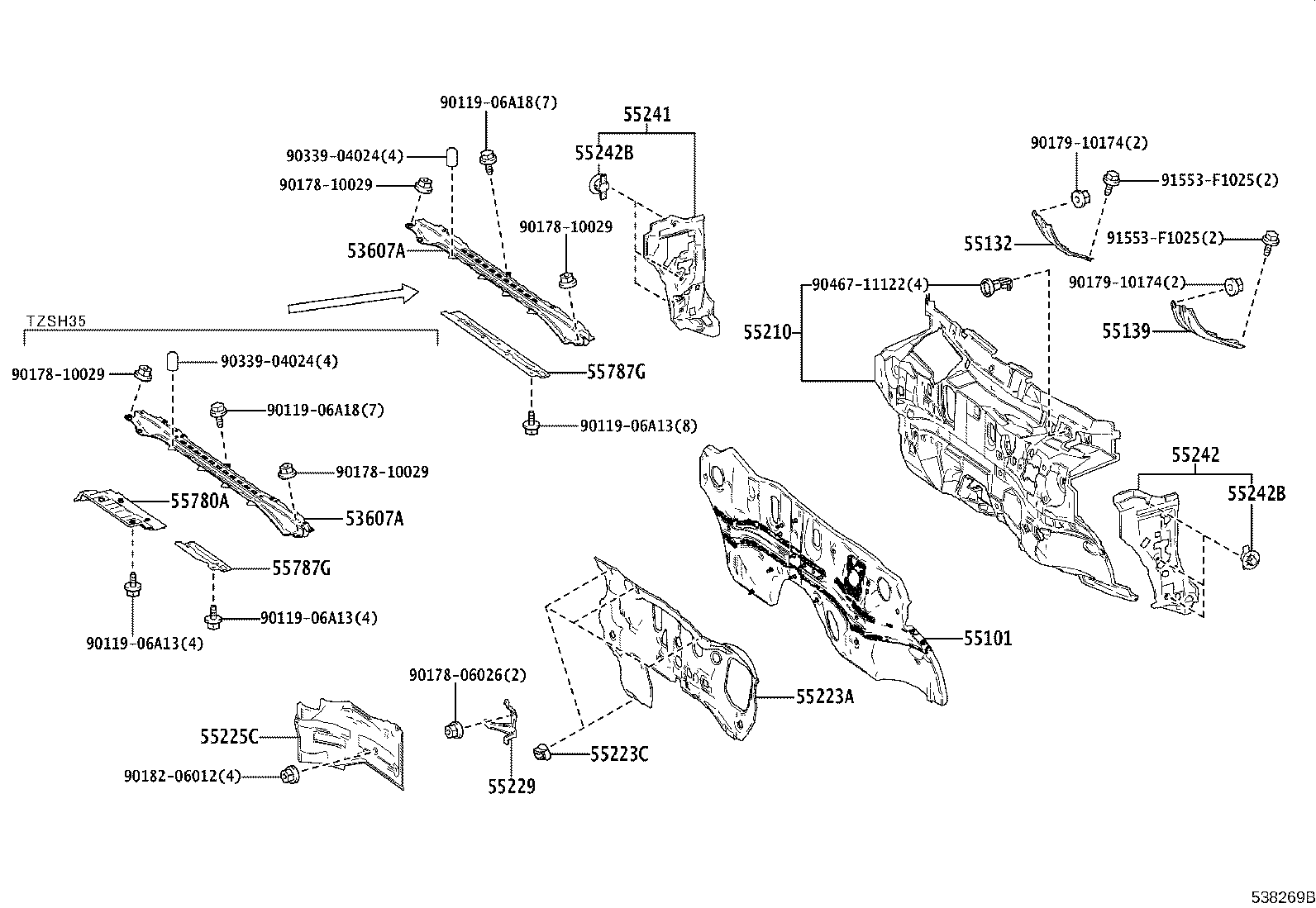 16593-25310 GUIDE, RADIATOR AIR, NO.1 RH product image