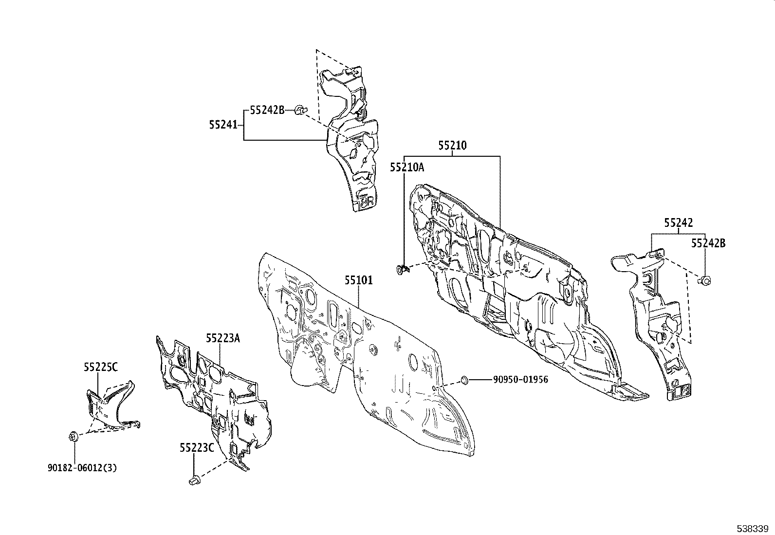 53705-52070 MEMBER SUB-ASSY, FRONT APRON TO COWL SIDE, RH product image
