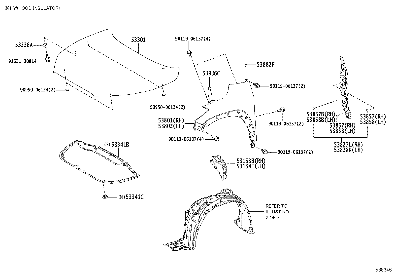 53153-16010 GUIDE, FRONT SIDE AIR product image