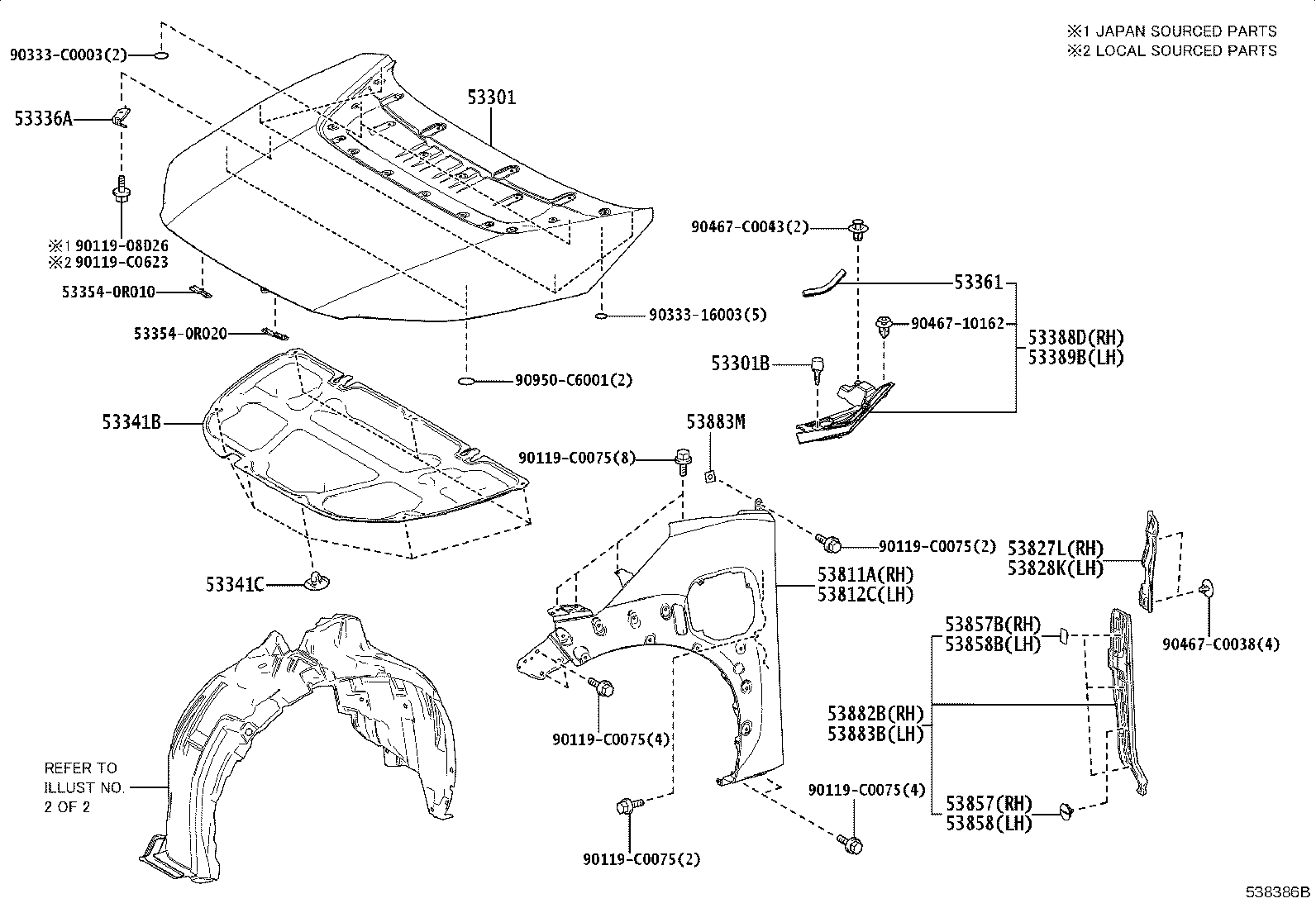53827-0R090 PROTECTOR, FRONT FENDER SIDE PANEL, RH product image