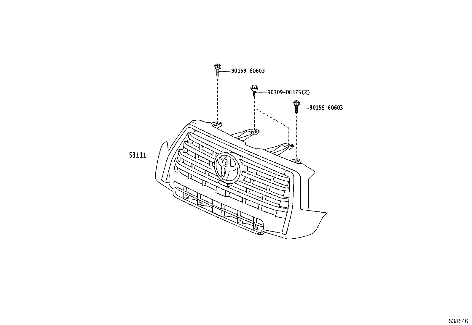 53100-YY160 GRILLE, RADIATOR product image
