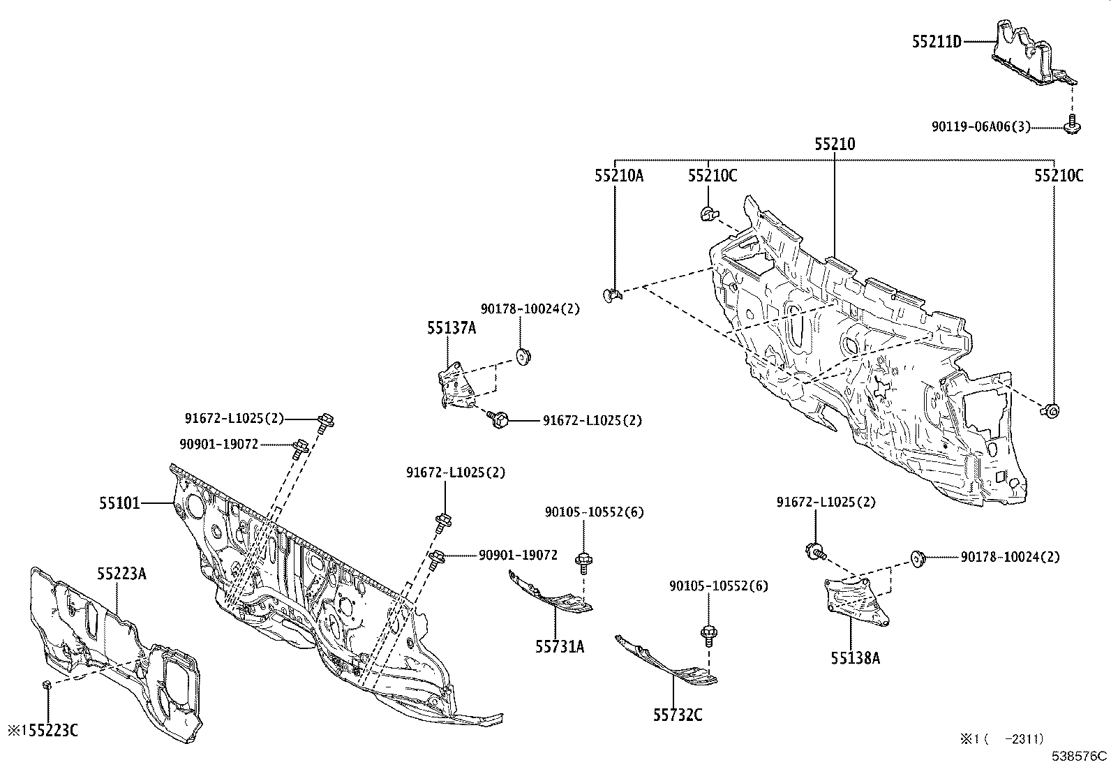 52137-46020 BRACKET, FRONT BUMPER ARM MOUNTING, NO.3 product image