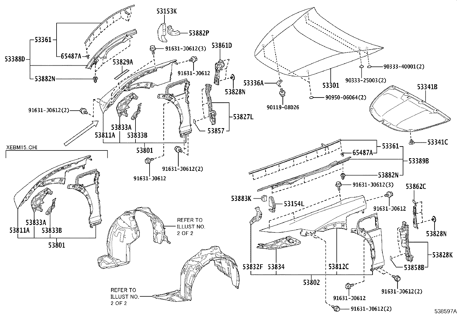 53811-46060 PANEL, FRONT FENDER, RH product image