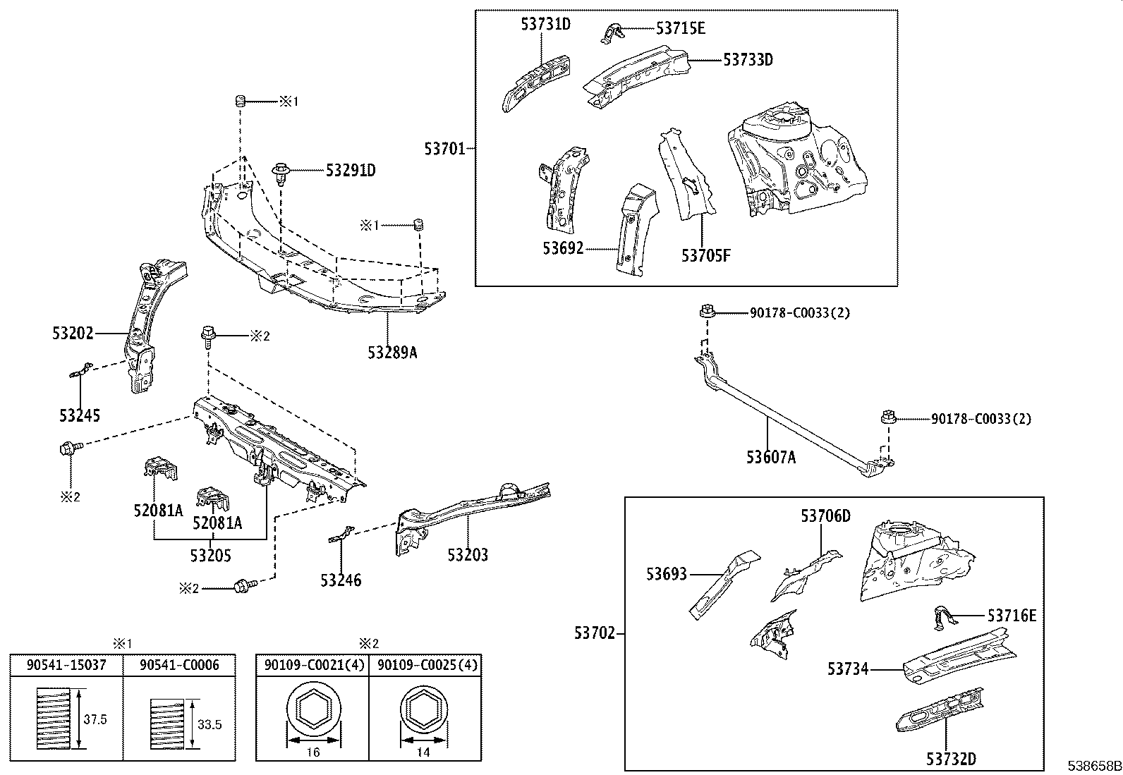 53245-03010 BRACKET, HEADLAMP, RH product image