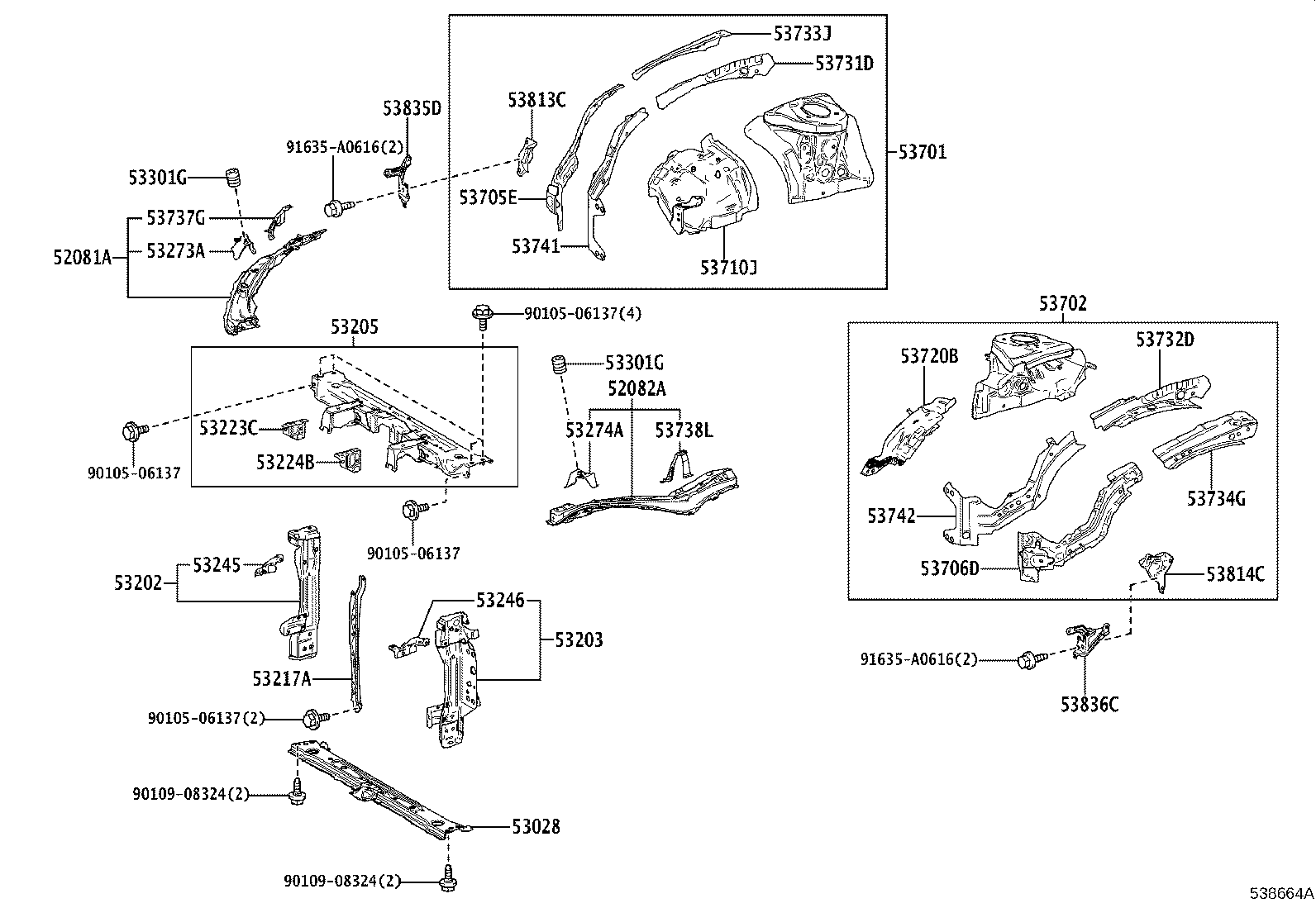 16592-37130 GUIDE, RADIATOR AIR, NO.3 product image