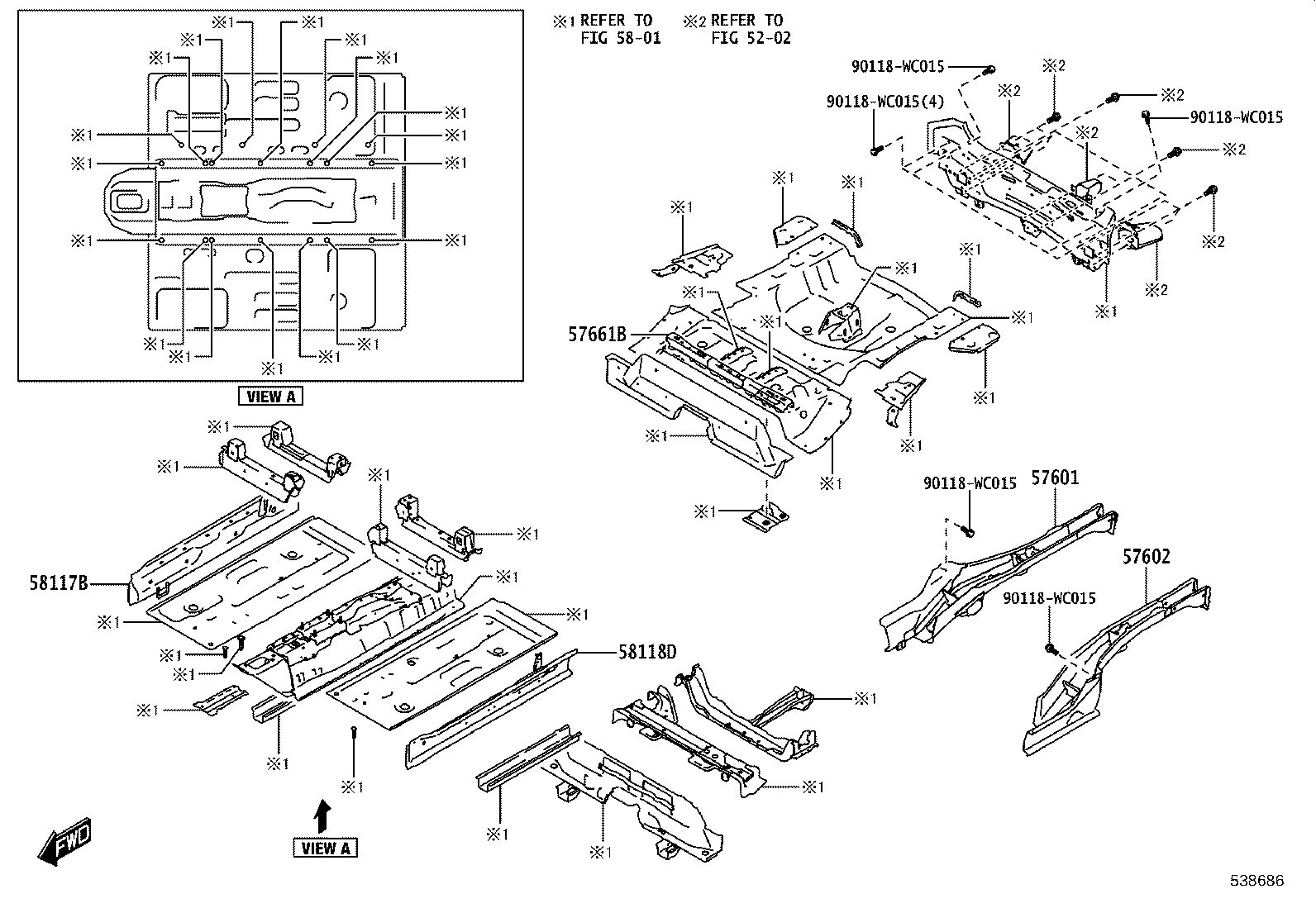 57017-WC006 MEMBER SUB-ASSY, FRONT SIDE, LH product image