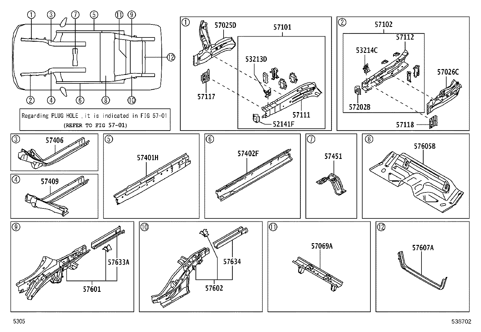 57112-BZ330 MEMBER, FRONT SIDE, LH product image