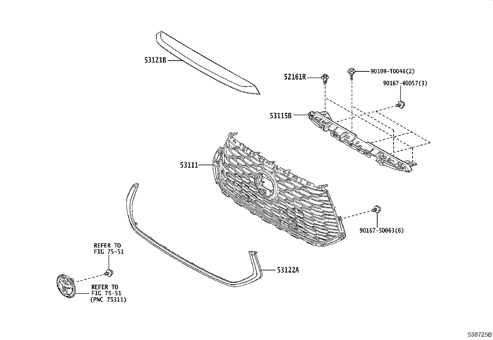 53100-VT010 GRILLE, RADIATOR product image