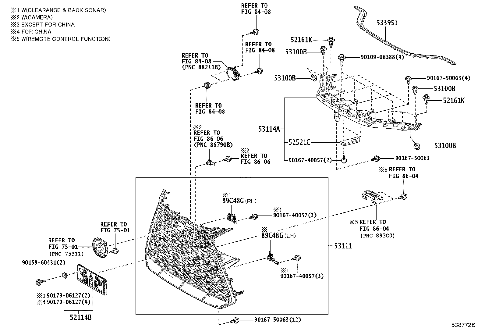 53111-78201 GRILLE, RADIATOR product image