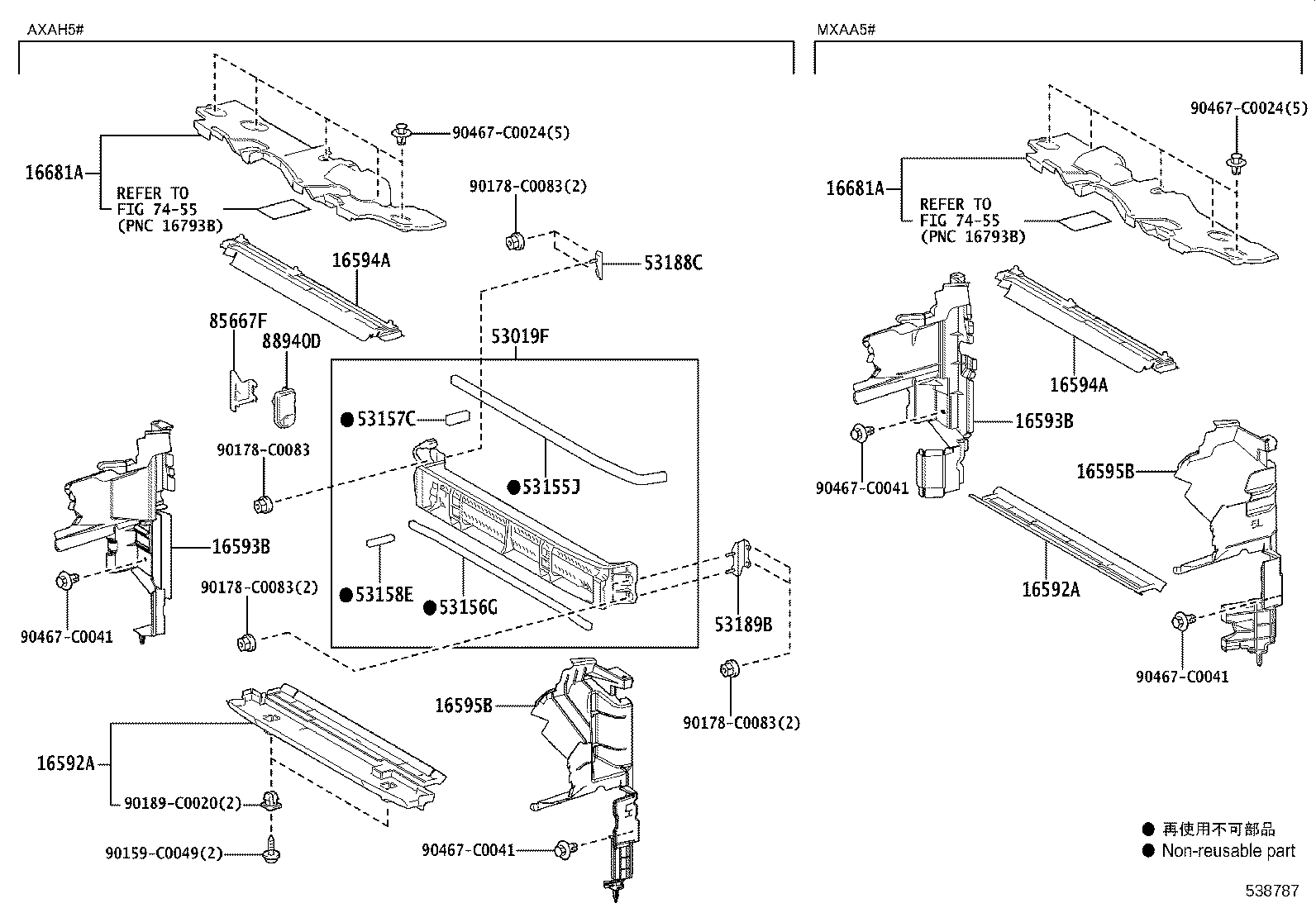 53223-0R070 BRACKET, RADIATOR GRILLE MOUNTING product image